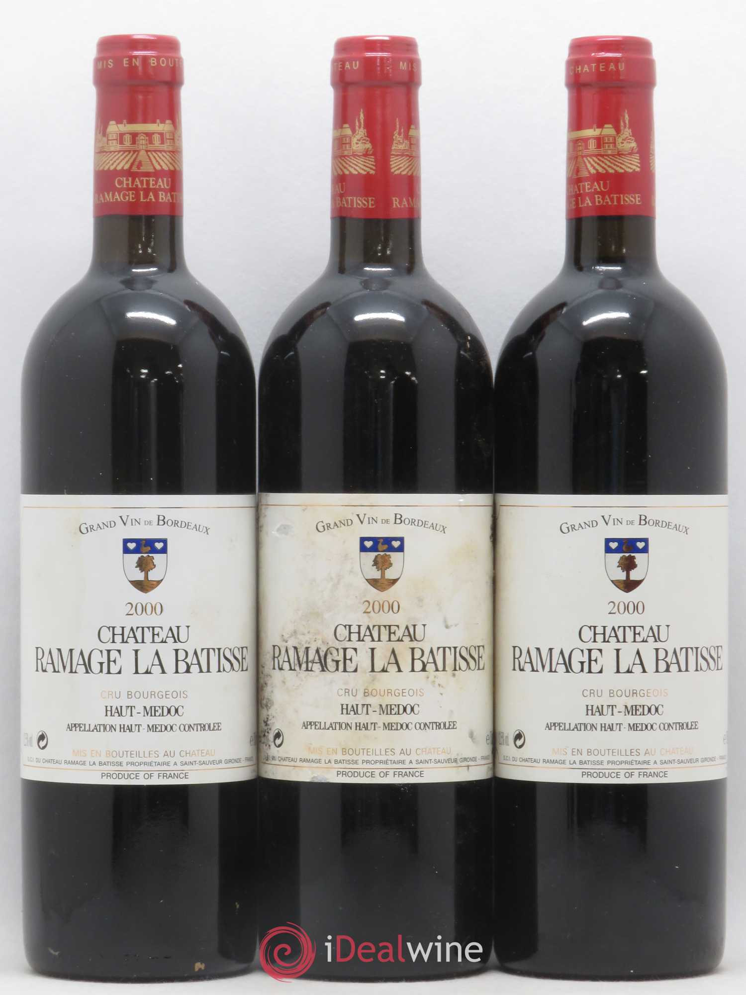 Château Ramage la Bâtisse Cru Bourgeois (sans prix de réserve) 2000 - Lot de 3 bouteilles - 0