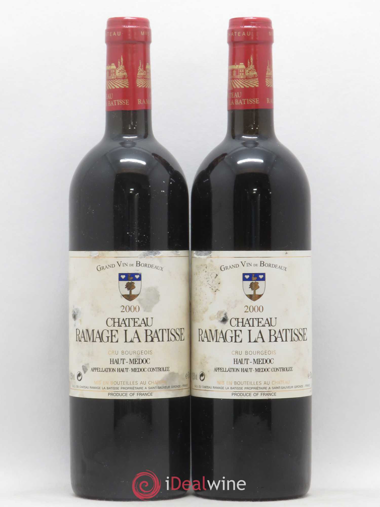 Château Ramage la Bâtisse Cru Bourgeois (sans prix de réserve) 2000 - Lot de 2 bouteilles - 0