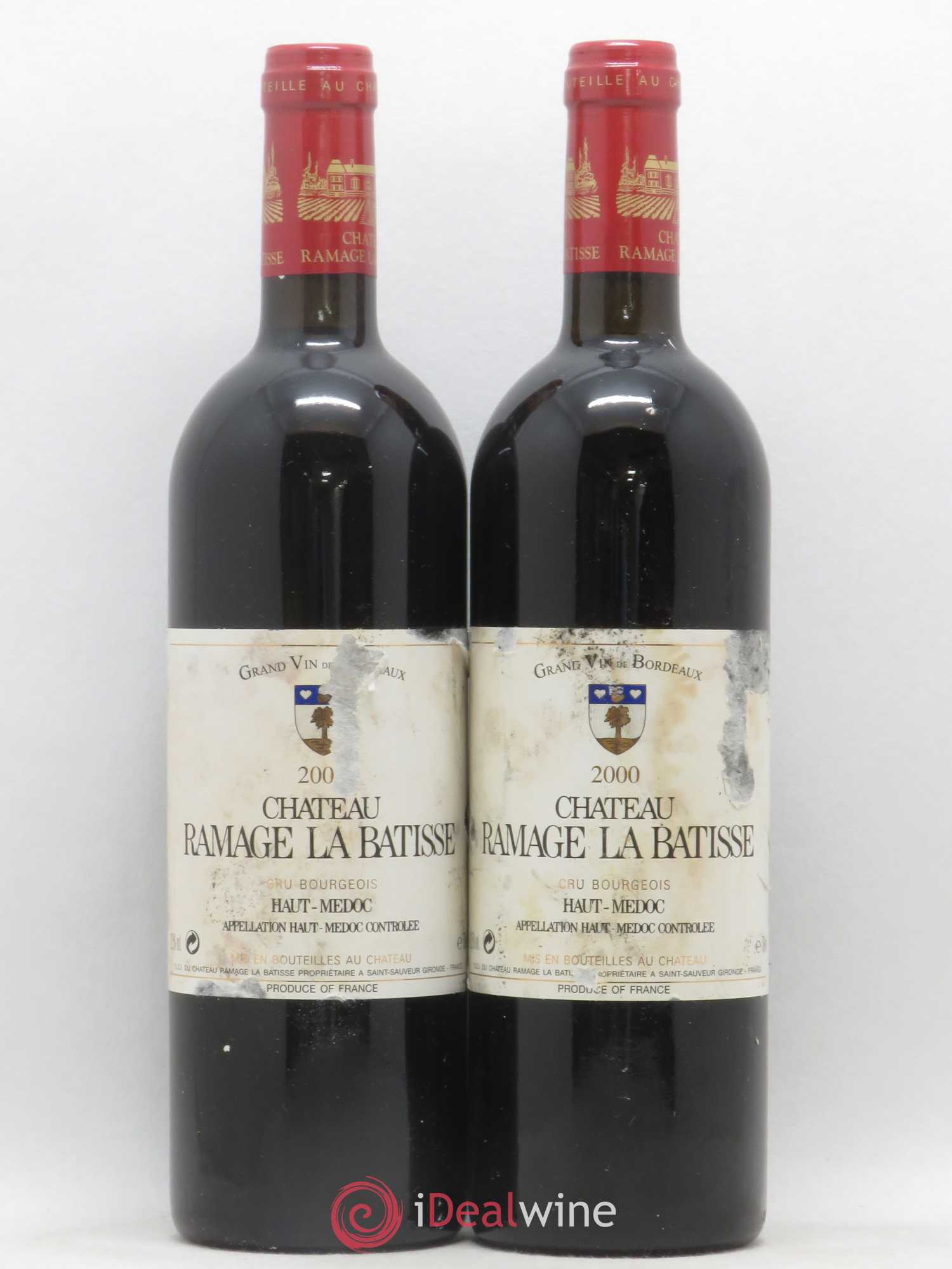 Château Ramage la Bâtisse Cru Bourgeois (sans prix de réserve) 2000 - Lot de 2 bouteilles - 0