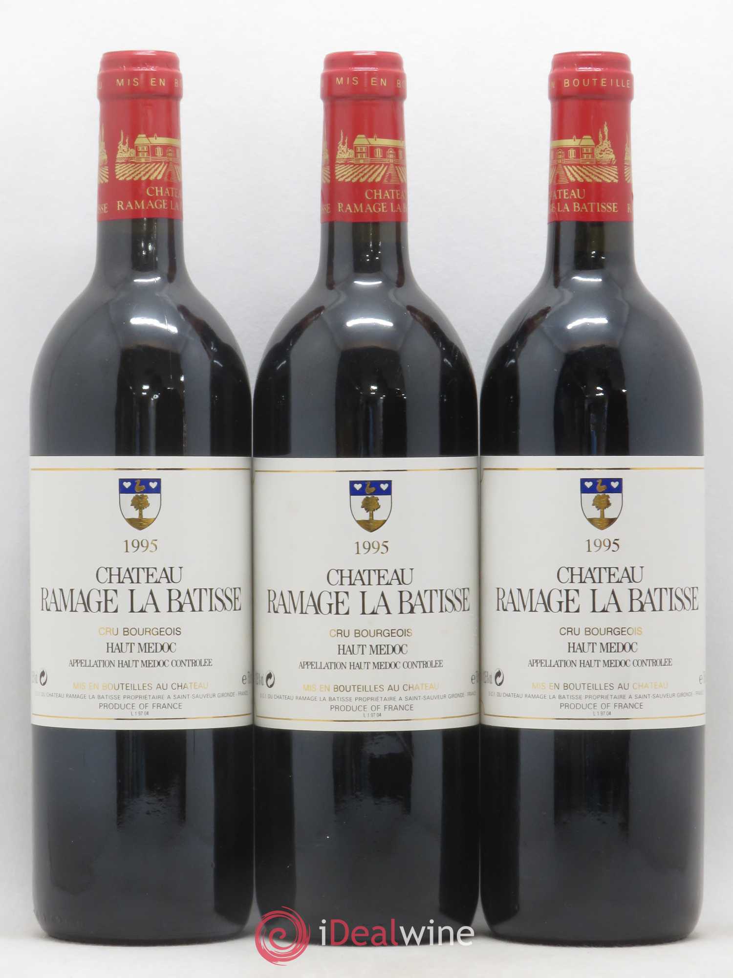 Château Ramage la Bâtisse Cru Bourgeois 1995 - Lot de 3 bouteilles - 0