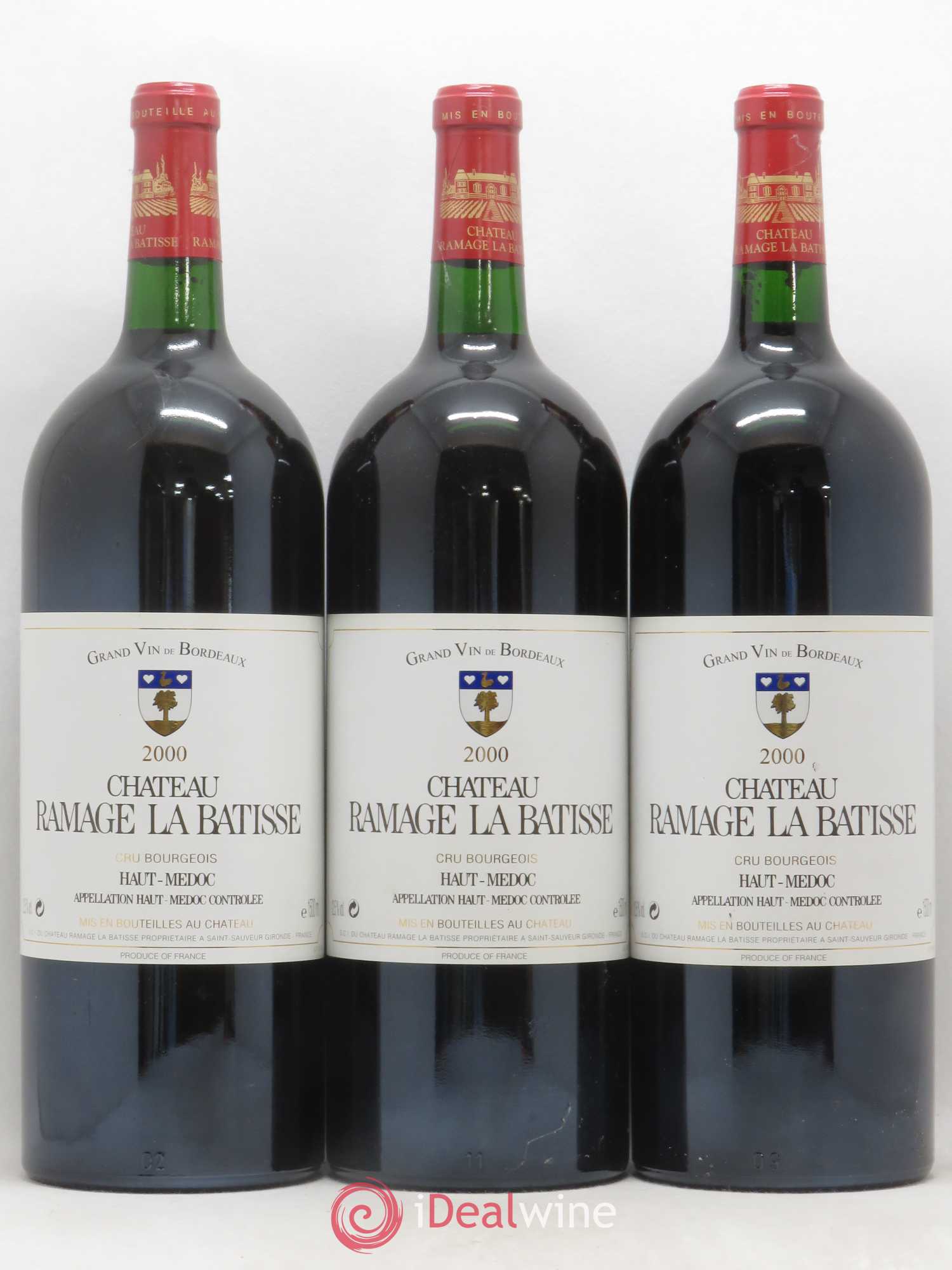 Château Ramage la Bâtisse Cru Bourgeois 2000 - Lot de 3 magnums - 0