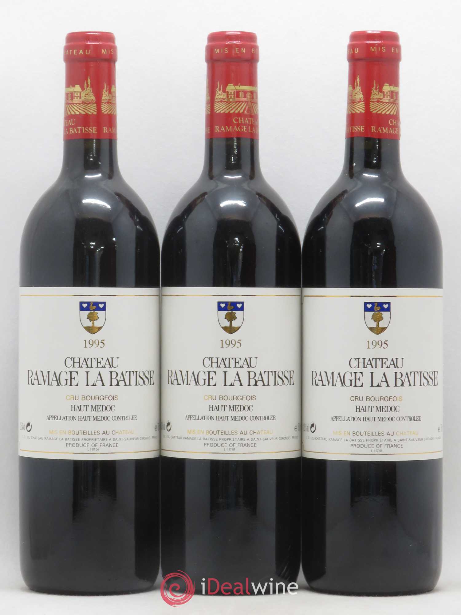 Château Ramage la Bâtisse Cru Bourgeois 1995 - Lot de 3 bouteilles - 0