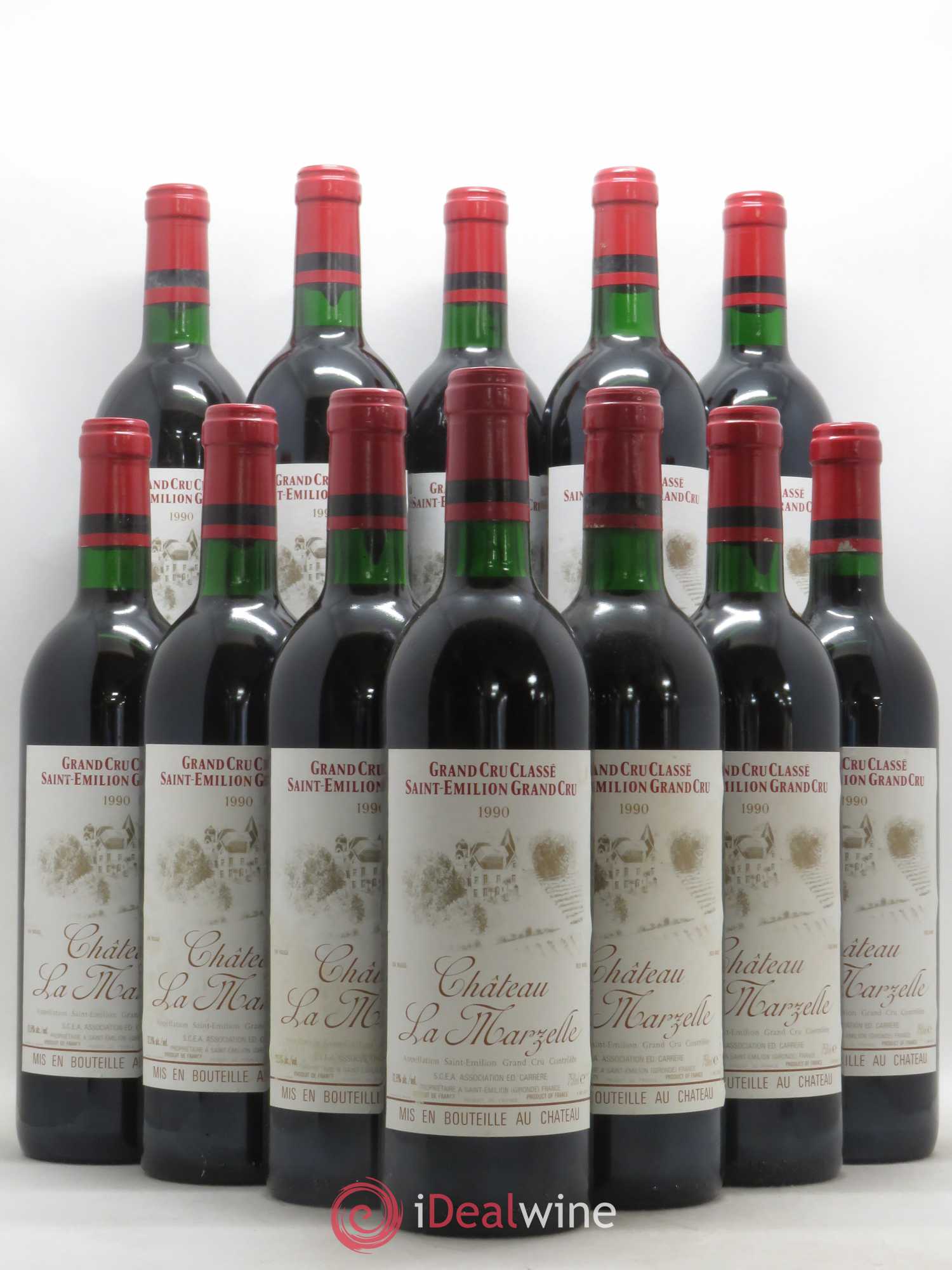 Château La Marzelle Grand Cru Classé 1990 - Lot de 12 bouteilles - 0