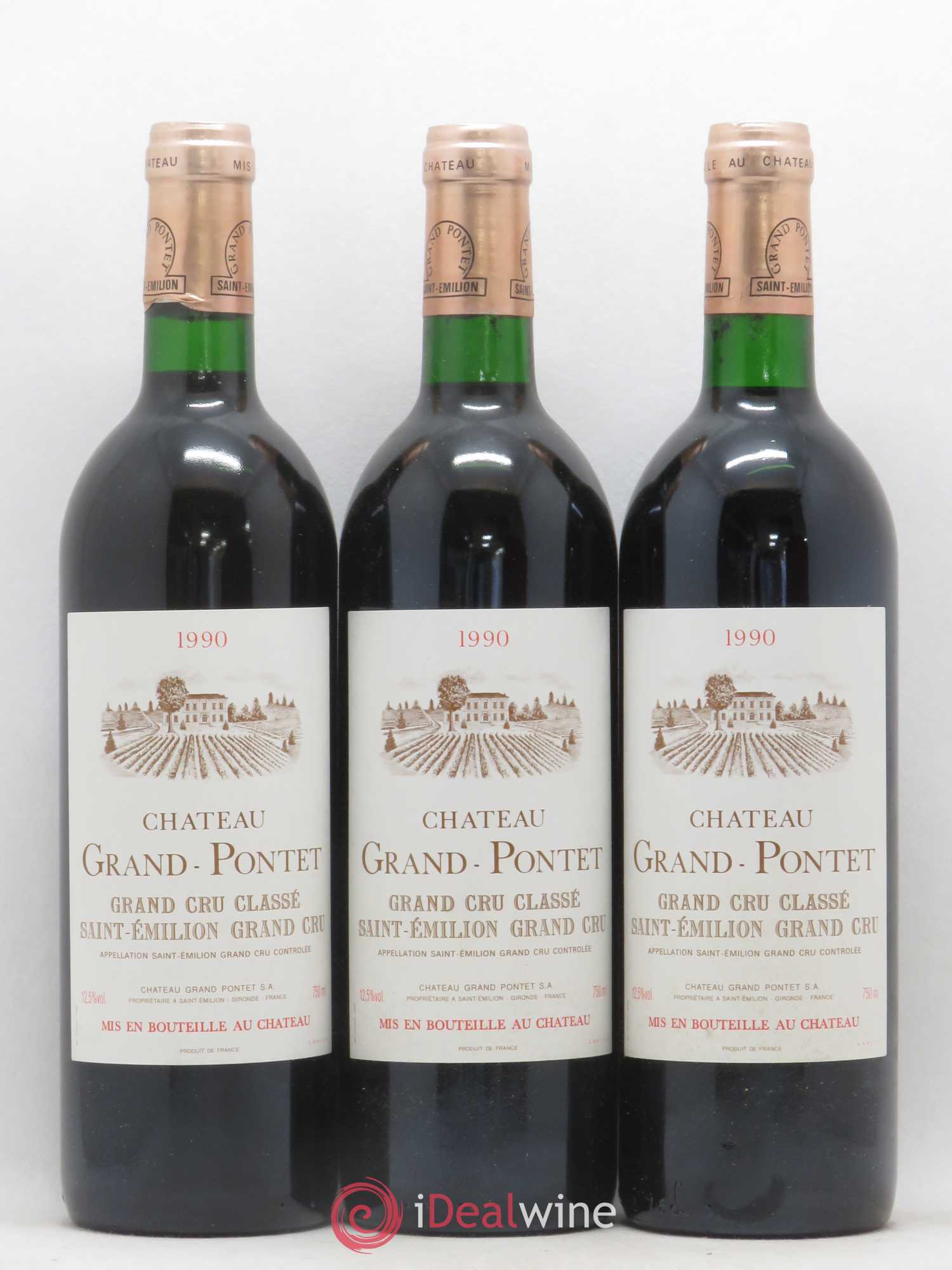 Château Grand Pontet Grand Cru Classé 1990 - Lot de 12 bouteilles - 1
