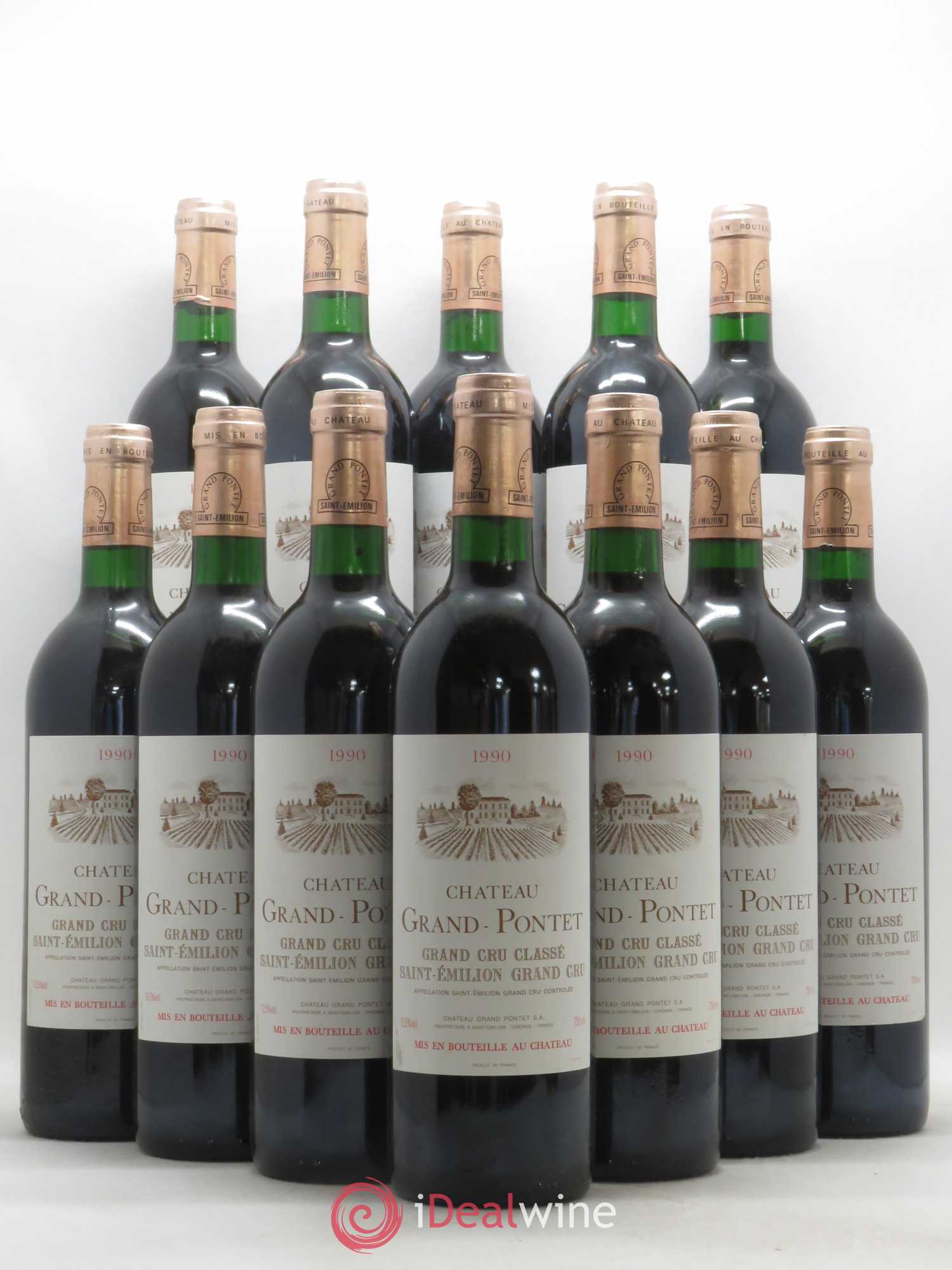 Château Grand Pontet Grand Cru Classé 1990 - Lot de 12 bouteilles - 0