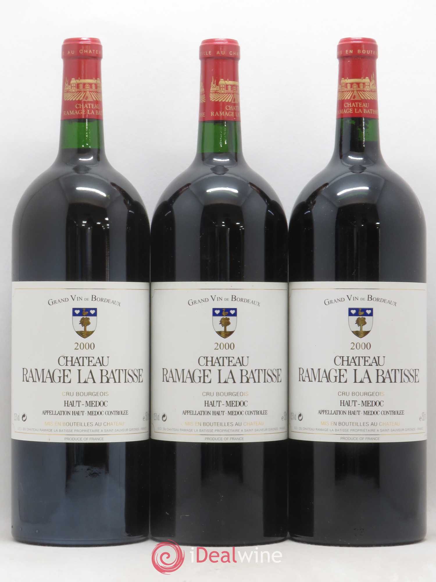 Château Ramage la Bâtisse Cru Bourgeois 2000 - Lot de 3 magnums - 0