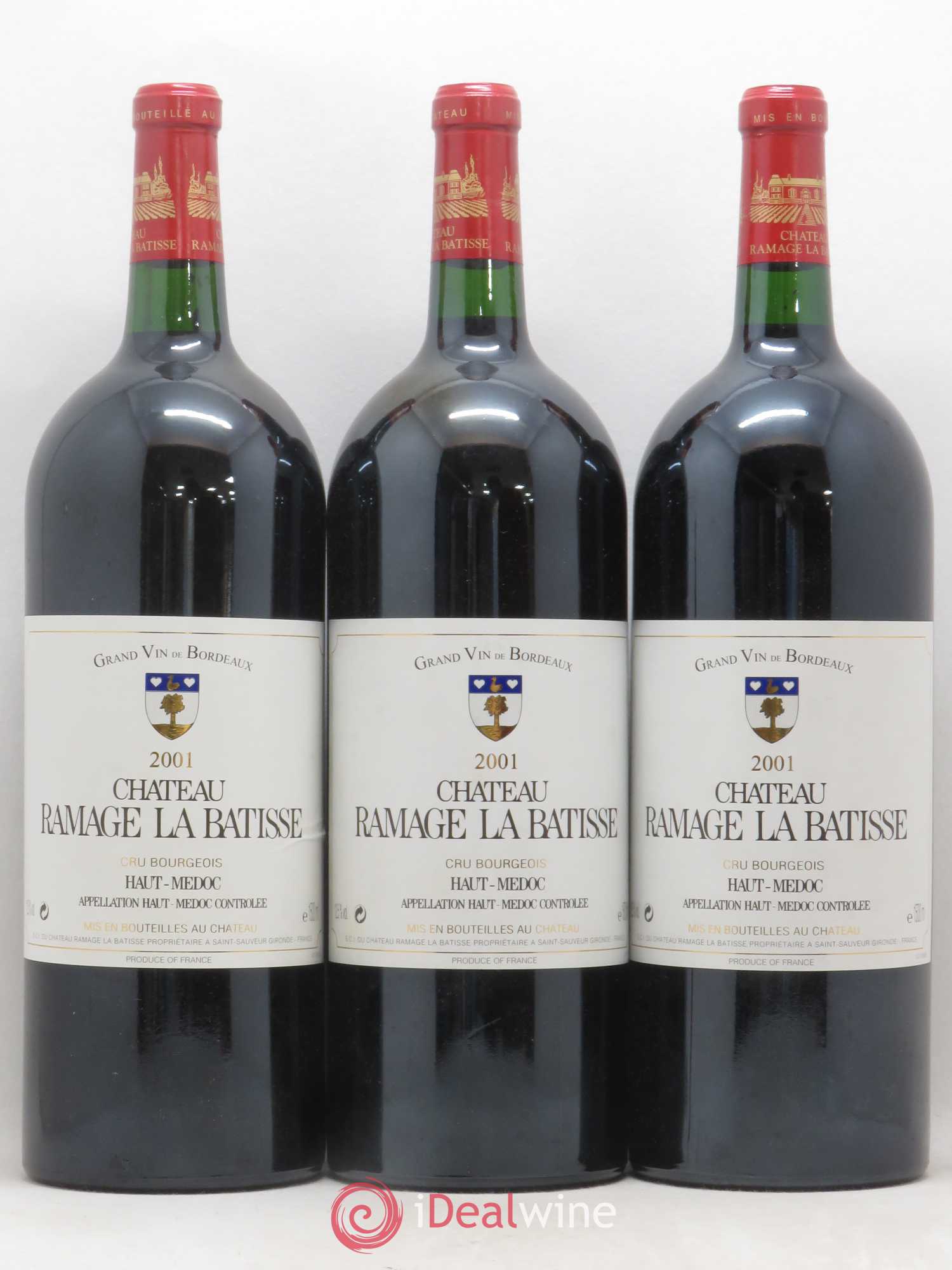 Château Ramage la Bâtisse Cru Bourgeois 2001 - Lot de 3 magnums - 0