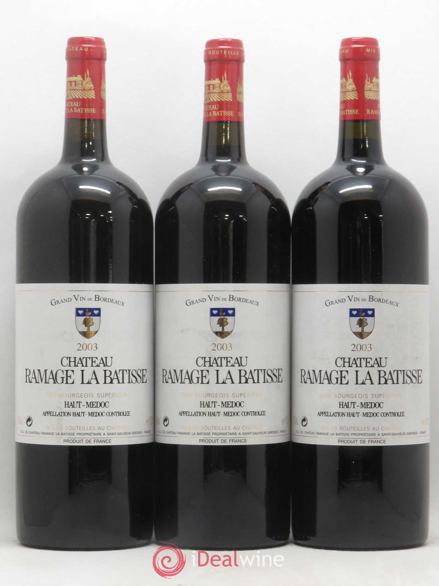 Château Ramage la Bâtisse Cru Bourgeois 2003 - Lot de 3 magnums - 0