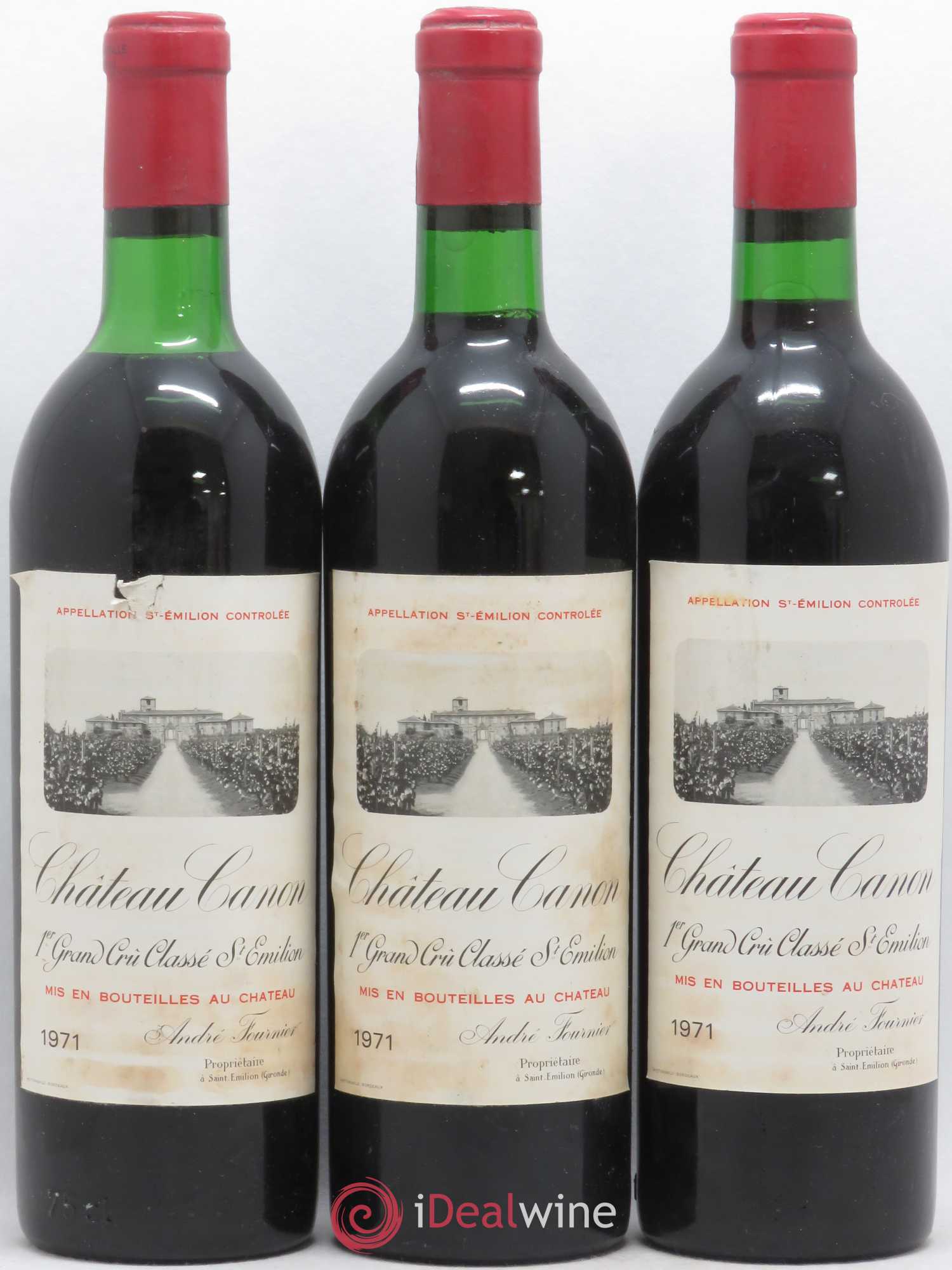 Château Canon 1er Grand Cru Classé B 1971 - Lot de 6 bouteilles - 1