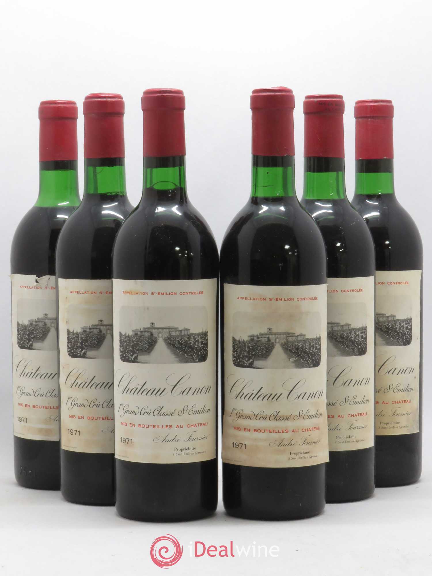 Château Canon 1er Grand Cru Classé B 1971 - Lot de 6 bouteilles - 0