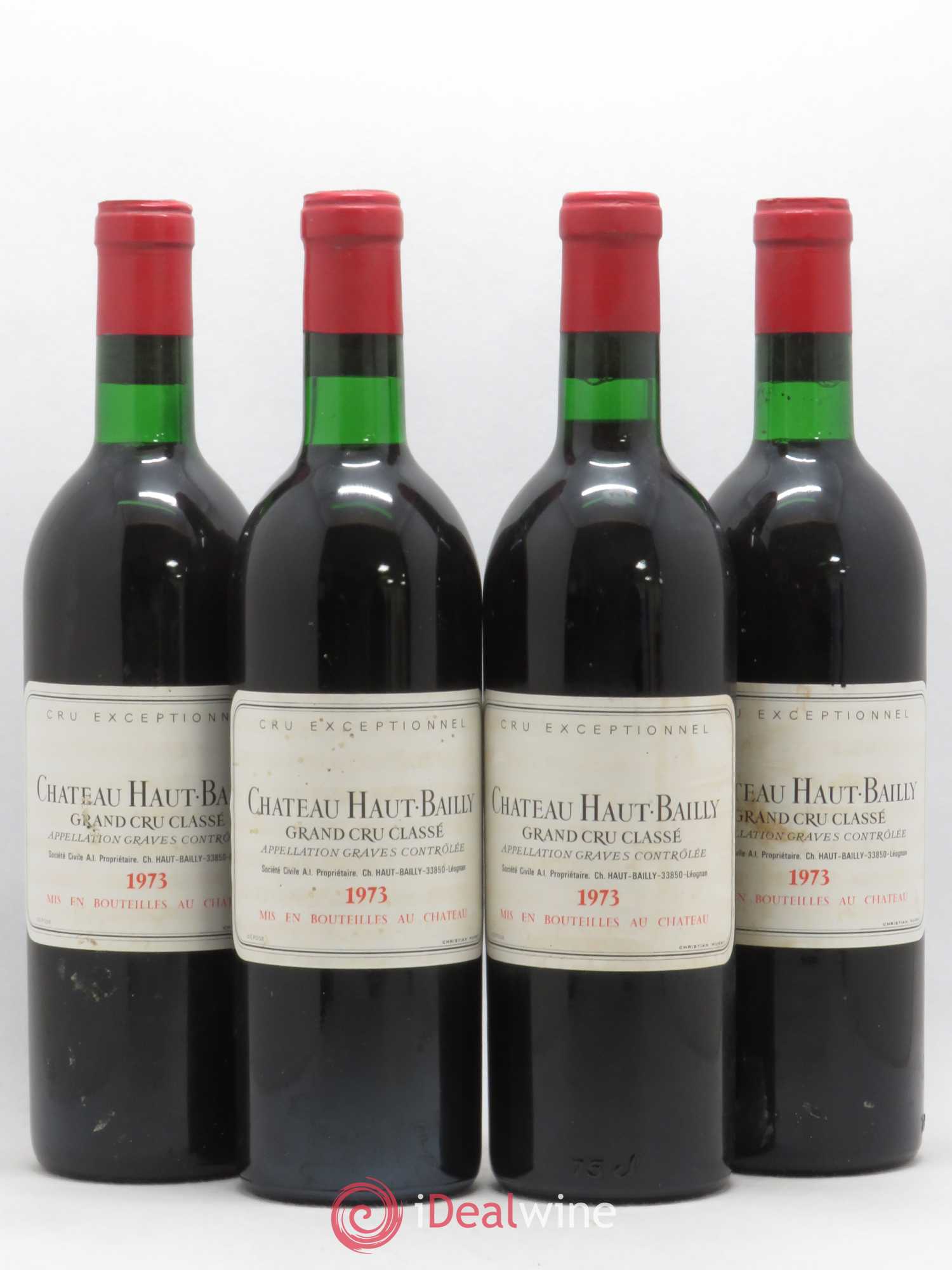 Château Haut-Bailly Cru Classé de Graves 1973 - Lot de 4 bouteilles - 0