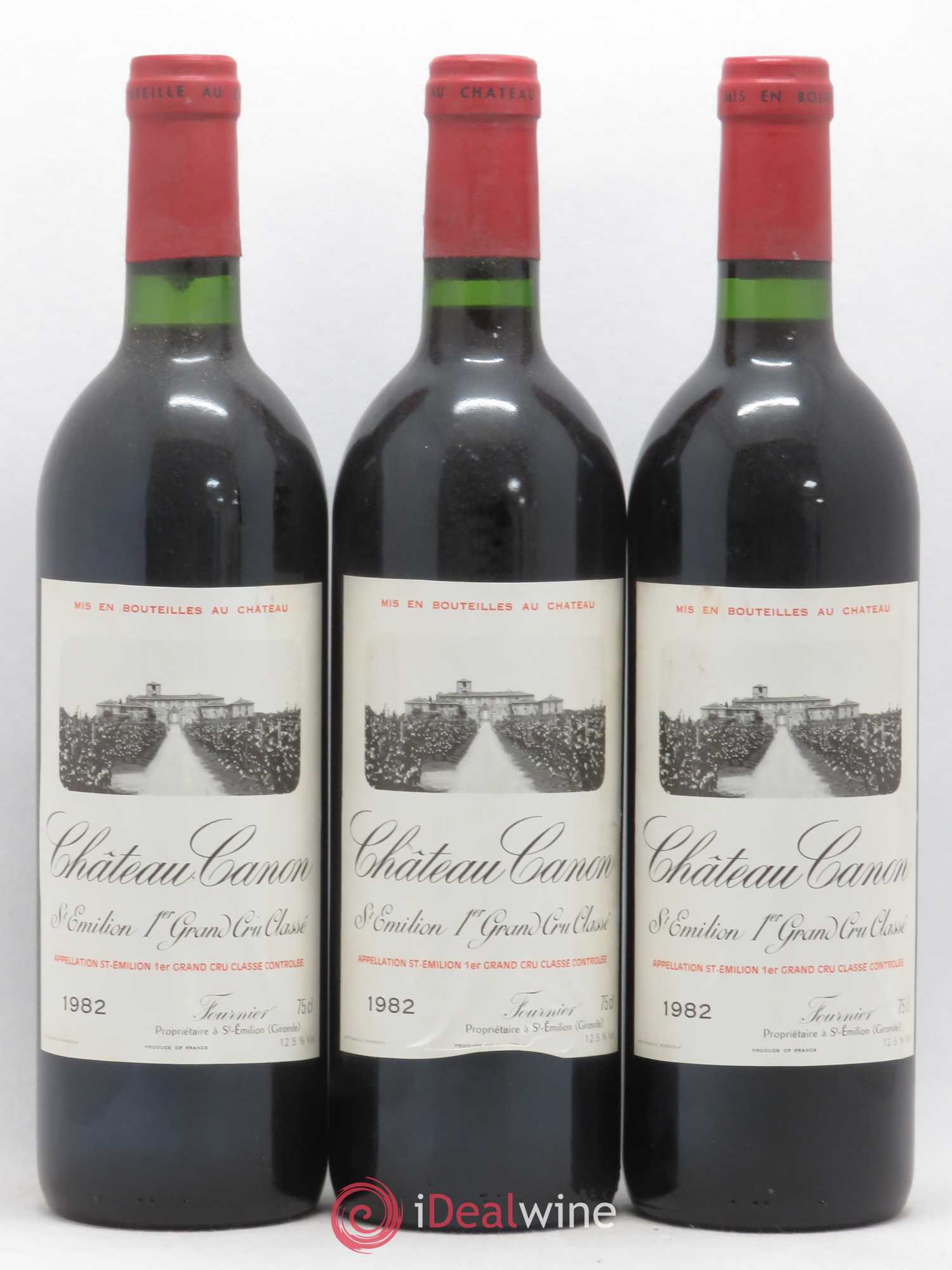 Château Canon 1er Grand Cru Classé B 1982 - Lot de 3 bouteilles - 0