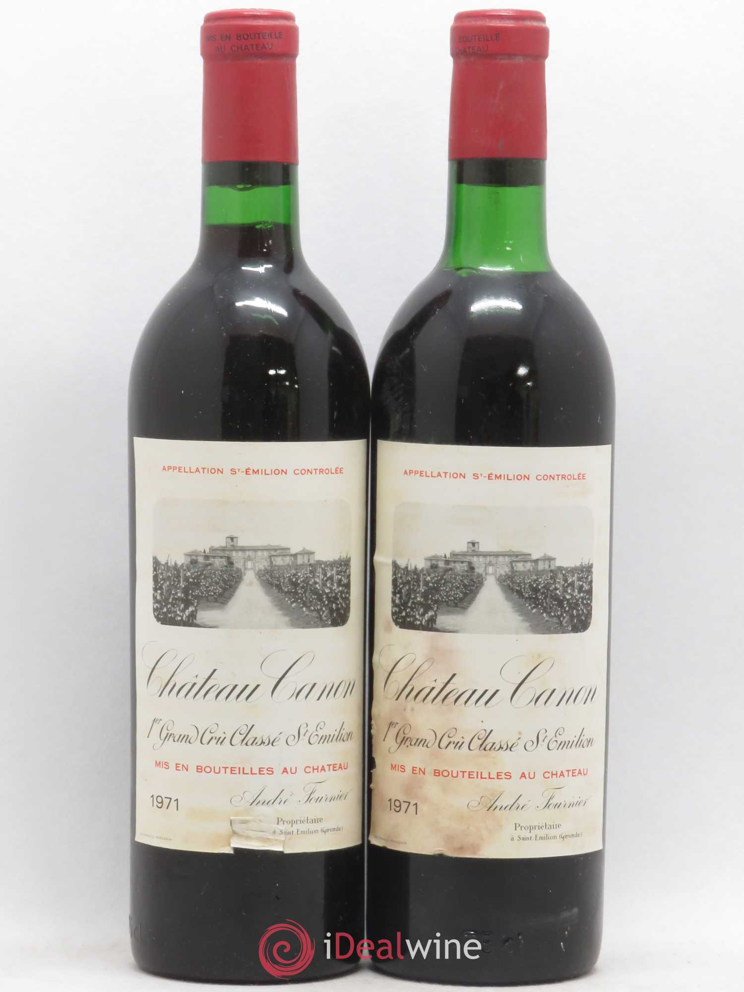 Château Canon 1er Grand Cru Classé B 1971 - Lot de 2 bouteilles - 0