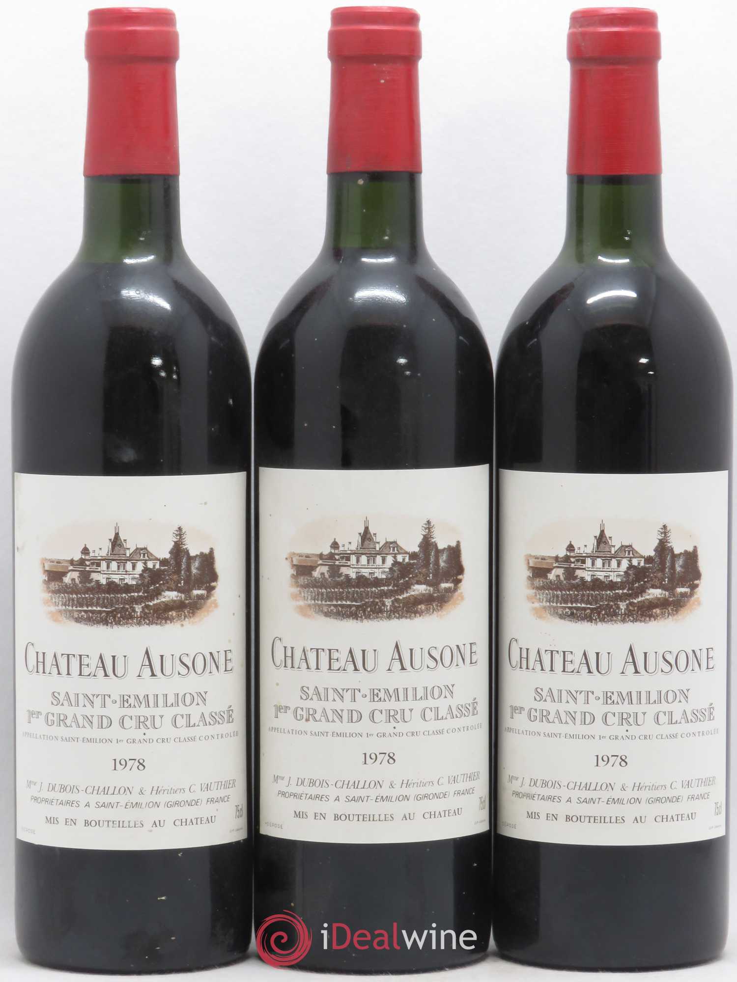 Château Ausone 1er Grand Cru Classé A 1978 - Lot de 3 bouteilles - 0