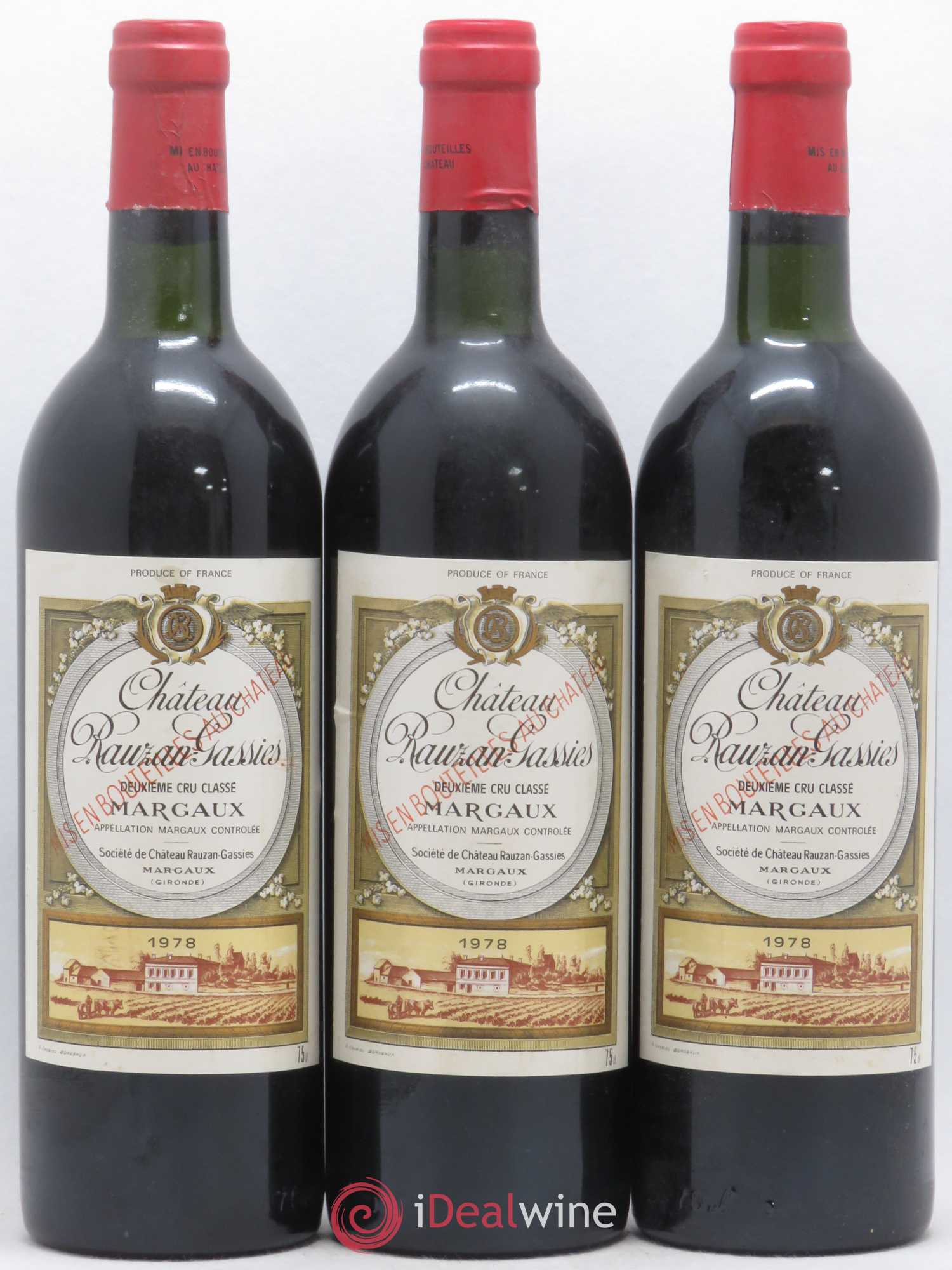 Château Rauzan-Gassies 2ème Grand Cru Classé 1978 - Lot de 6 bouteilles - 2