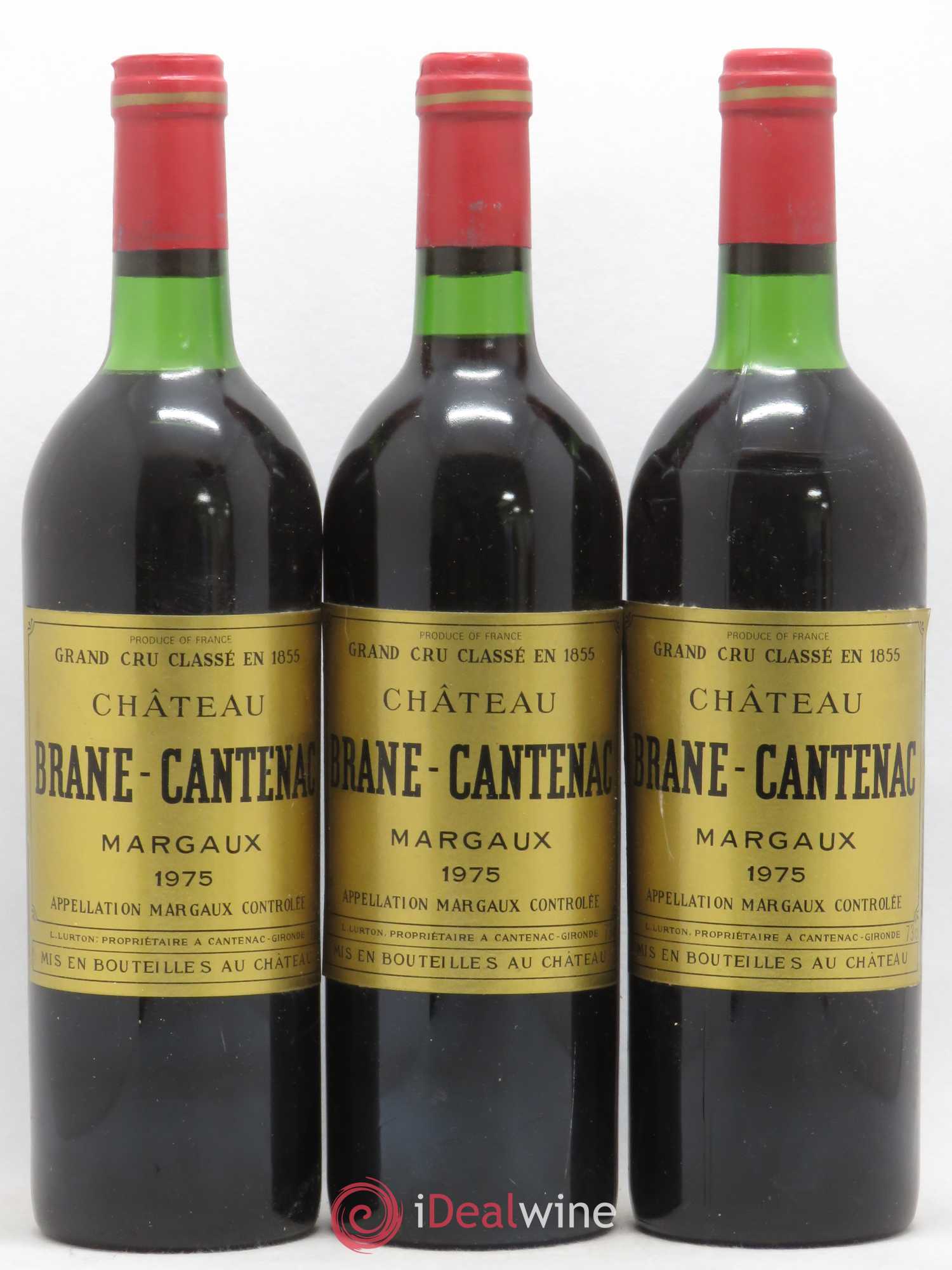 Château Brane Cantenac 2ème Grand Cru Classé 1975 - Lot de 3 bouteilles - 0