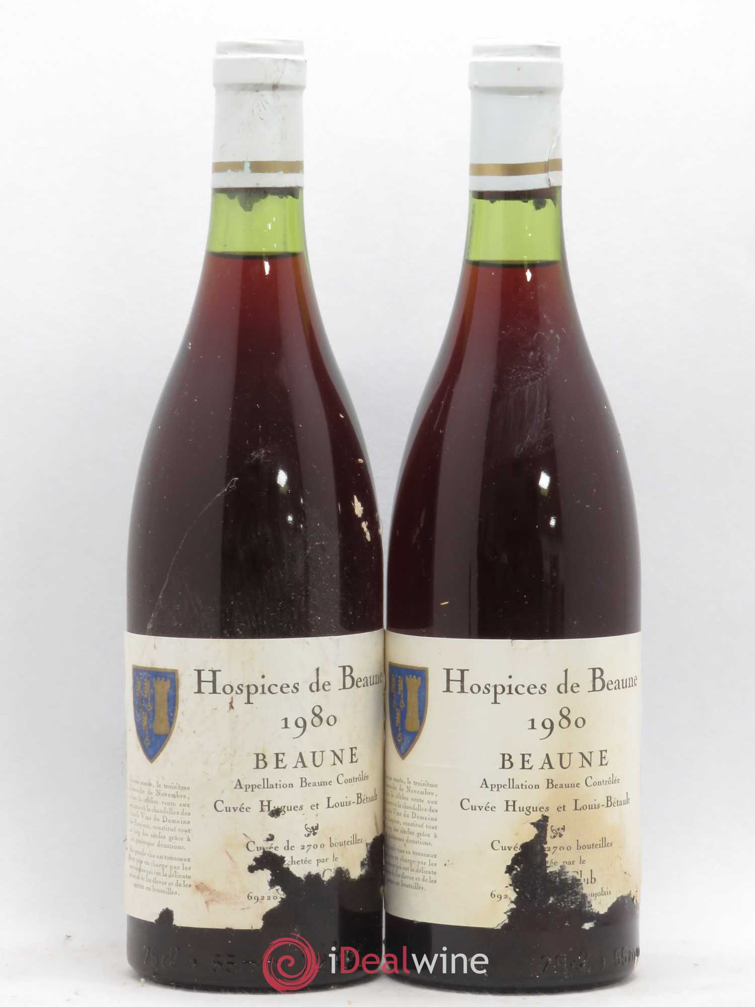 Beaune 1er Cru Hospices de Beaune Cuvée Hugues et Louise-Bétault 1980 - Posten von 2 Flaschen - 0