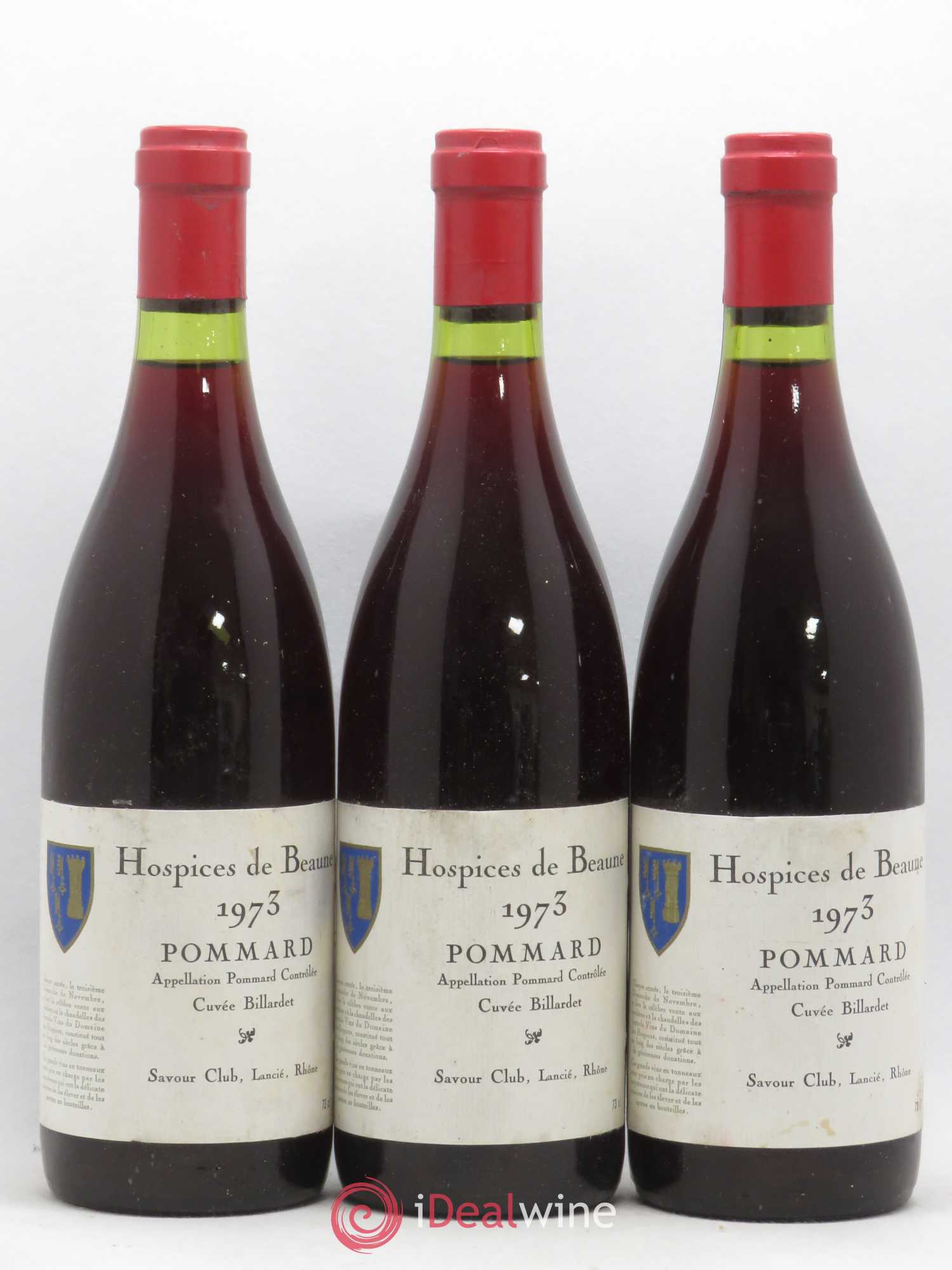 Pommard Hospice de Beaune Savour Club Cuvée Billardet 1973 - Posten von 3 Flaschen - 0