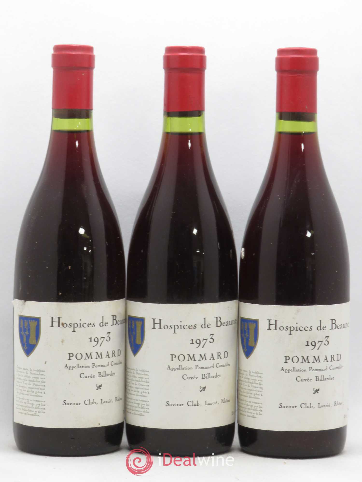 Pommard Hospice de Beaune Savour Club Cuvée Billardet 1973 - Posten von 3 Flaschen - 0