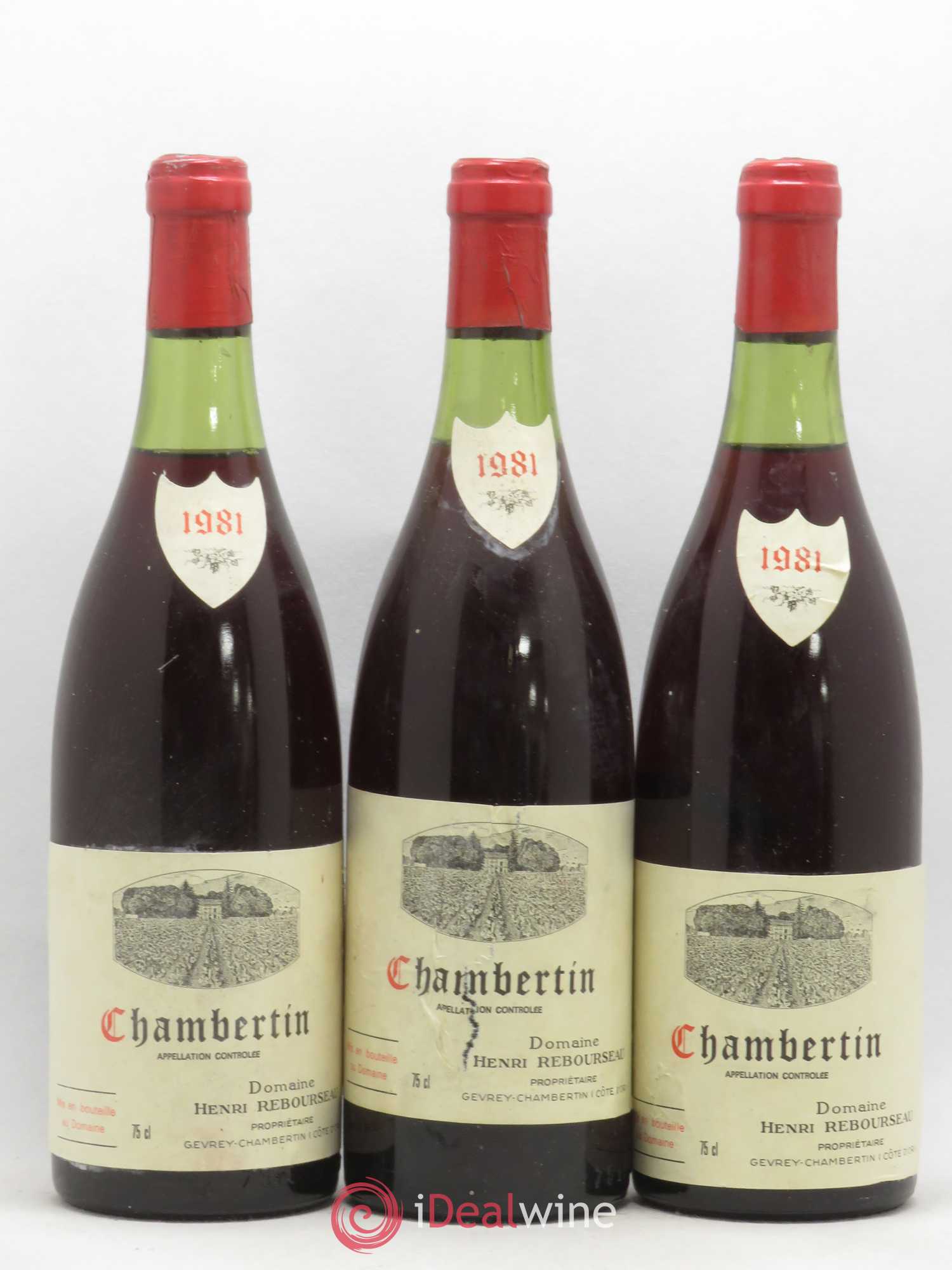 Chambertin Grand Cru Henri Rebourseau 1981 - Lot de 3 bouteilles - 0