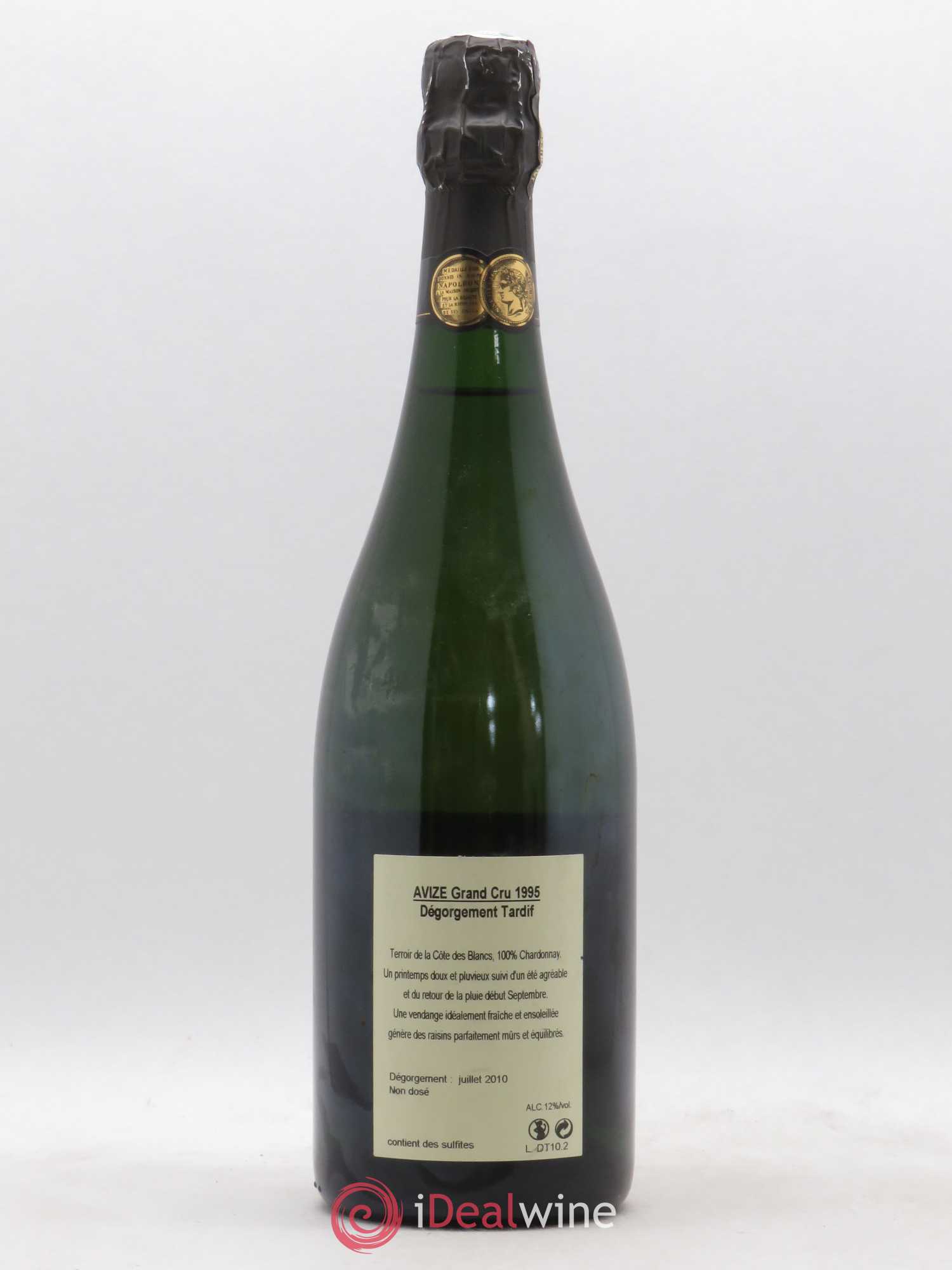 Extra Brut Avize Champ Caïn DT (Dégorgement Tardif) Jacquesson 1995 - Lot de 1 bouteille - 1