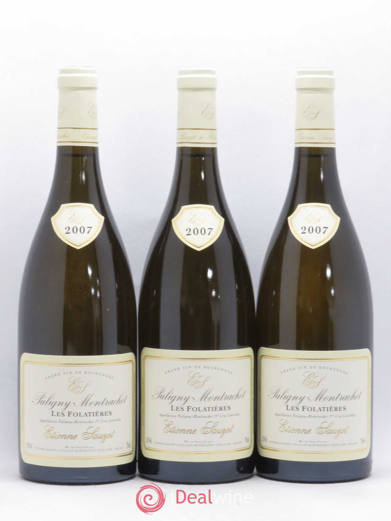 Puligny-Montrachet 1er Cru Les Folatières Etienne Sauzet 2007 - Lot de 3 bouteilles - 0