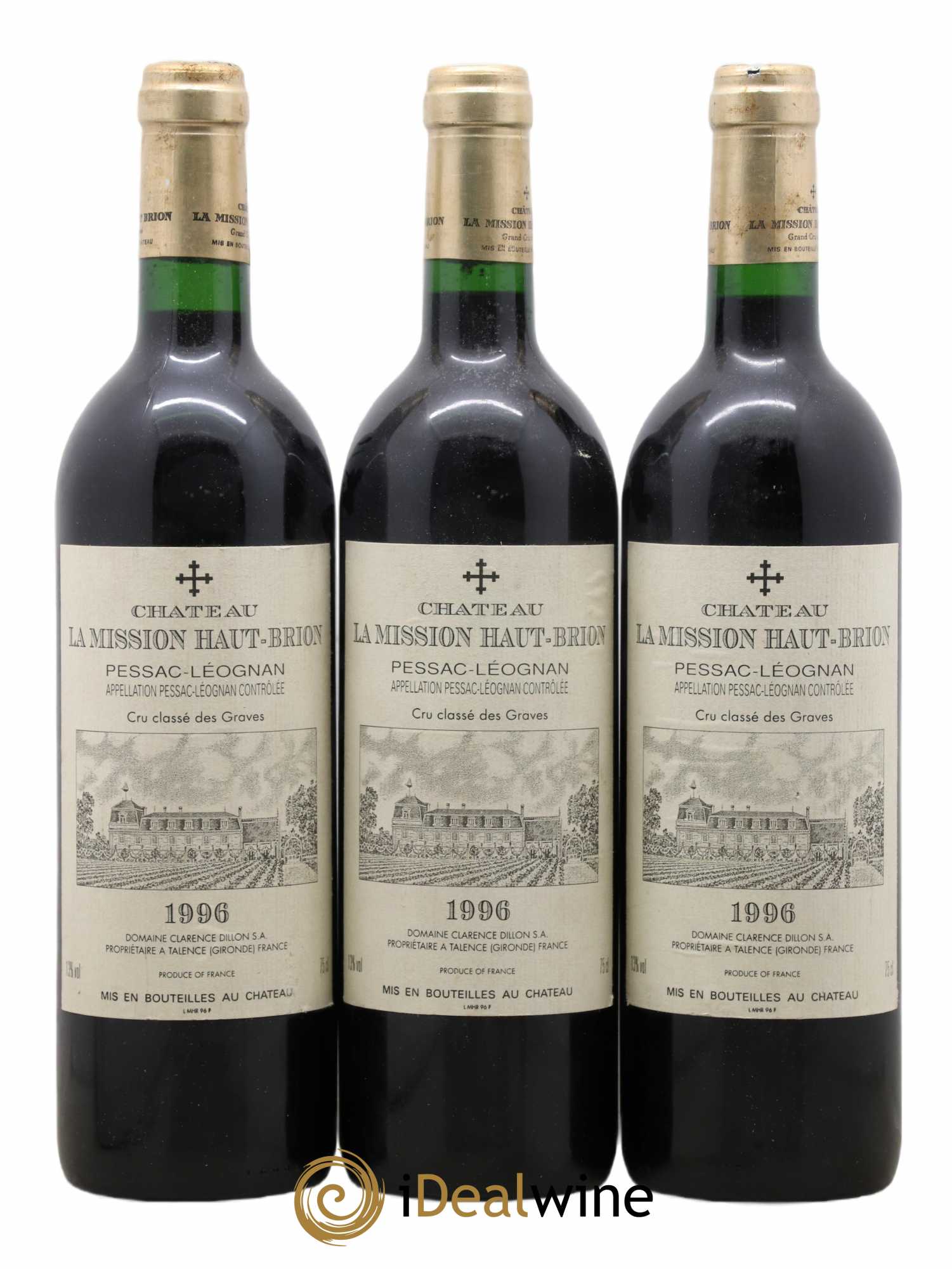 Château la Mission Haut-Brion Cru Classé de Graves 1996 - Lot de 3 bouteilles - 0