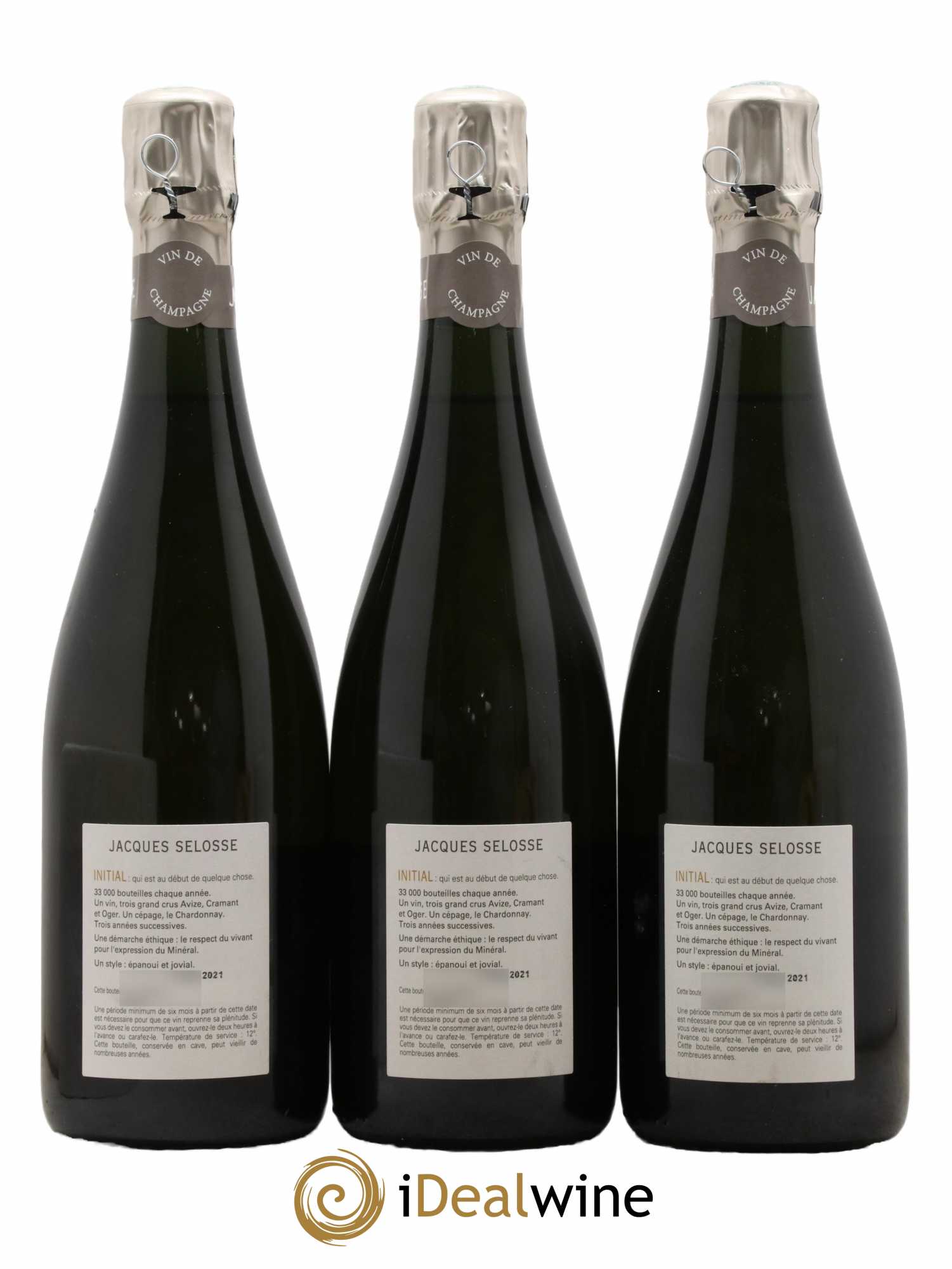 Initial Brut Jacques Selosse - Lot of 3 bottles - 1