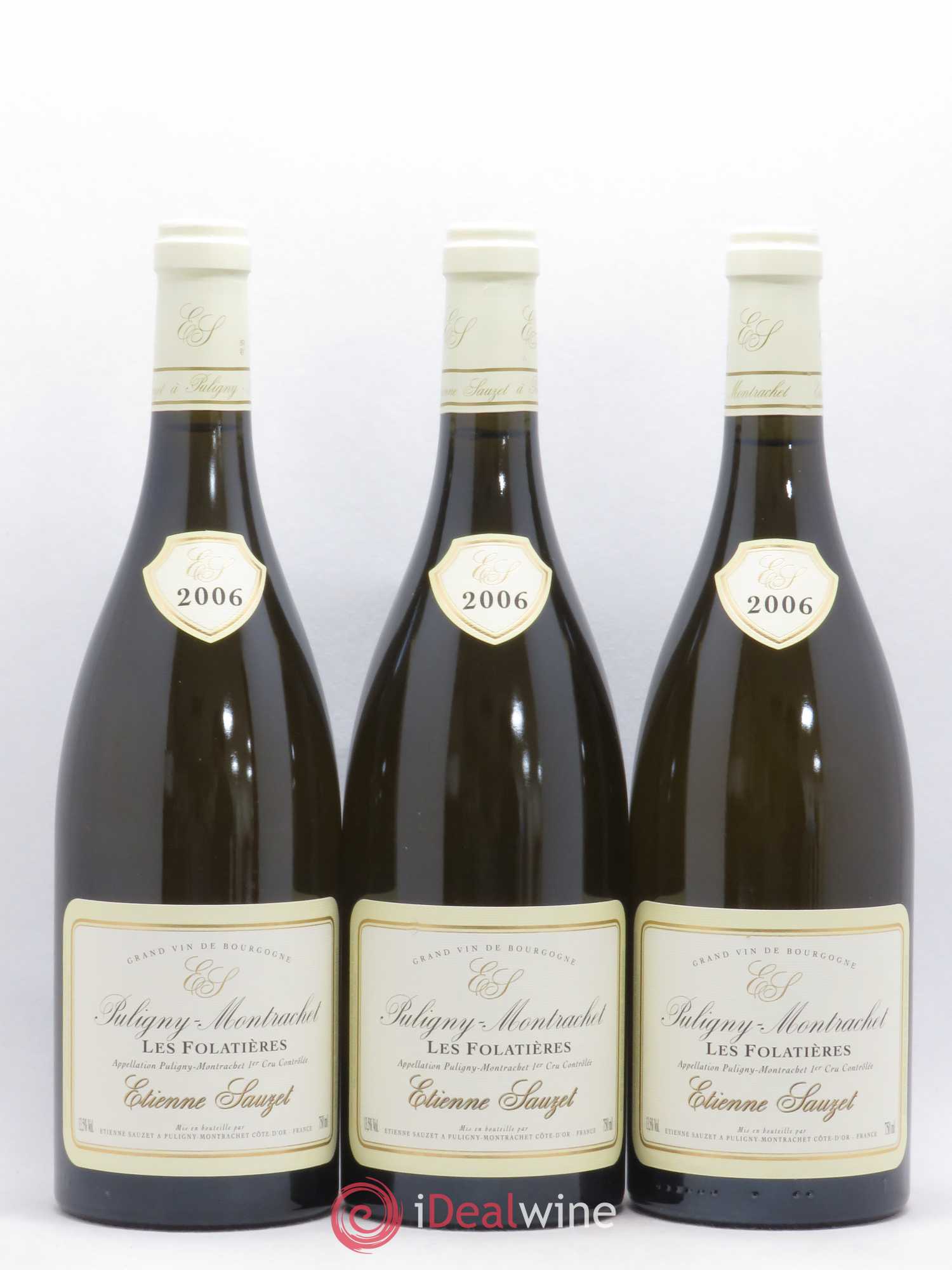 Puligny-Montrachet 1er Cru Les Folatières Etienne Sauzet 2006 - Lot de 3 bouteilles - 0