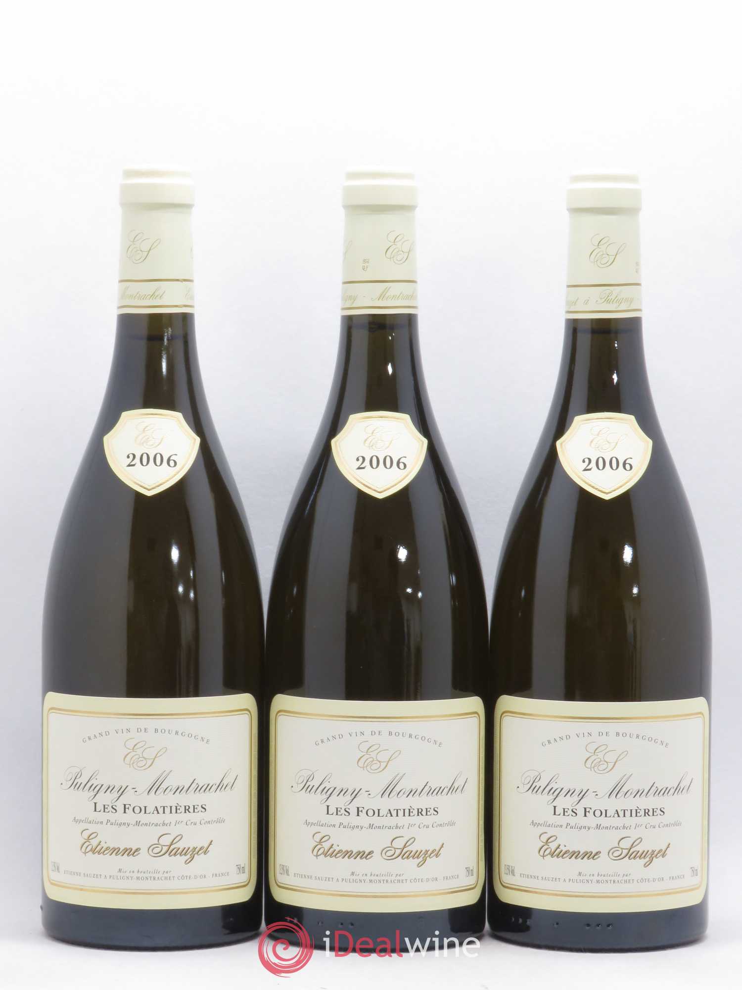 Puligny-Montrachet 1er Cru Les Folatières Etienne Sauzet 2006 - Lot de 3 bouteilles - 0