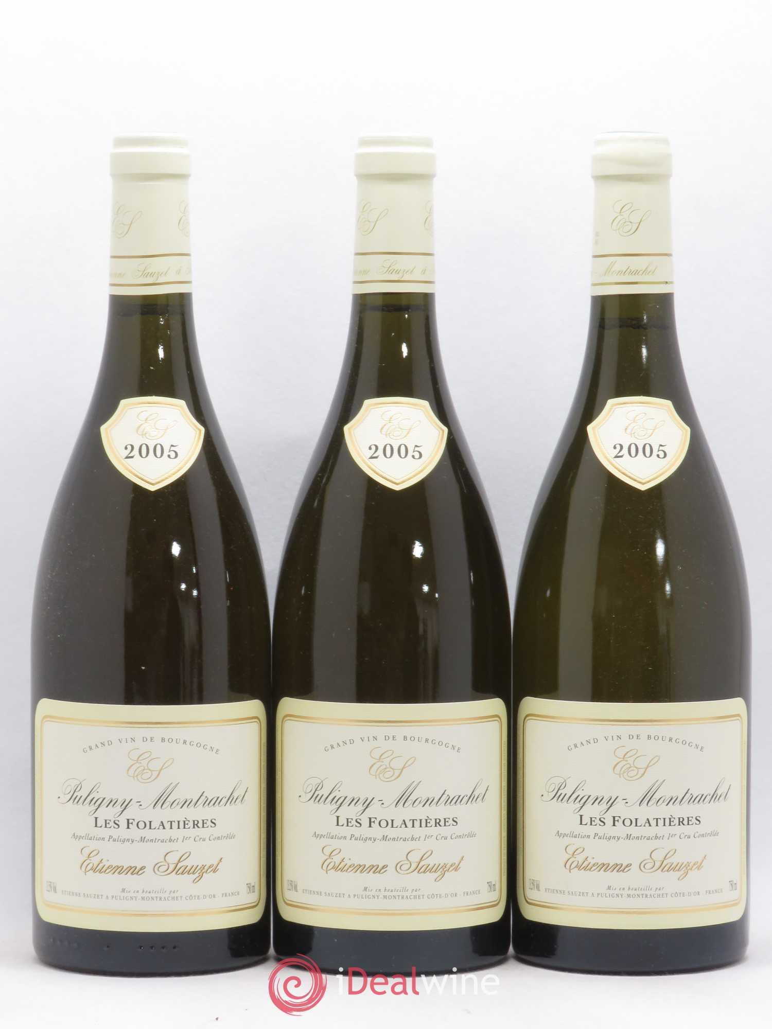 Puligny-Montrachet 1er Cru Les Folatières Etienne Sauzet 2005 - Lot de 3 bouteilles - 0