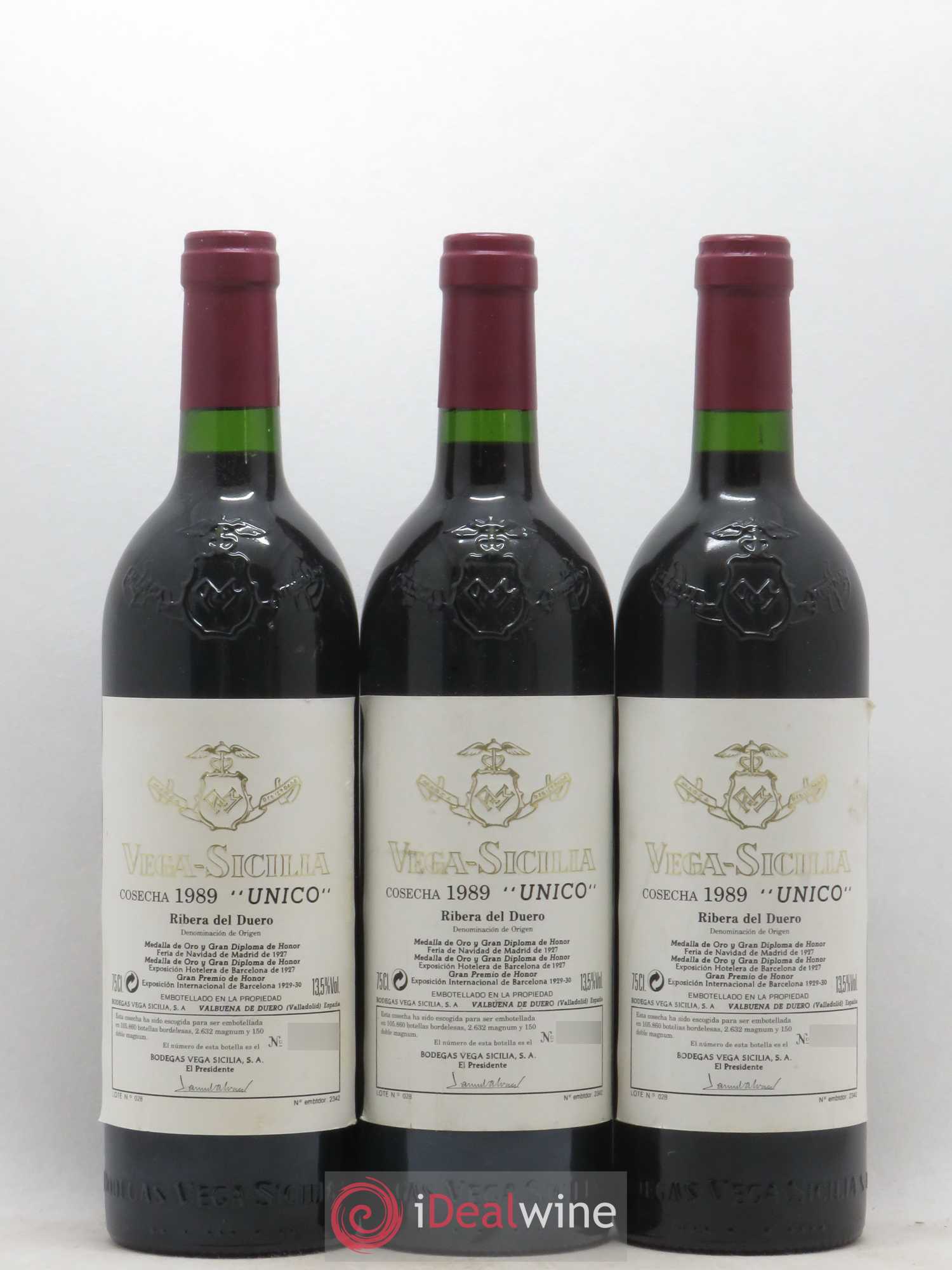 Ribera Del Duero DO Vega Sicilia Unico Famille Alvarez 1989 - Lot de 12 bouteilles - 1