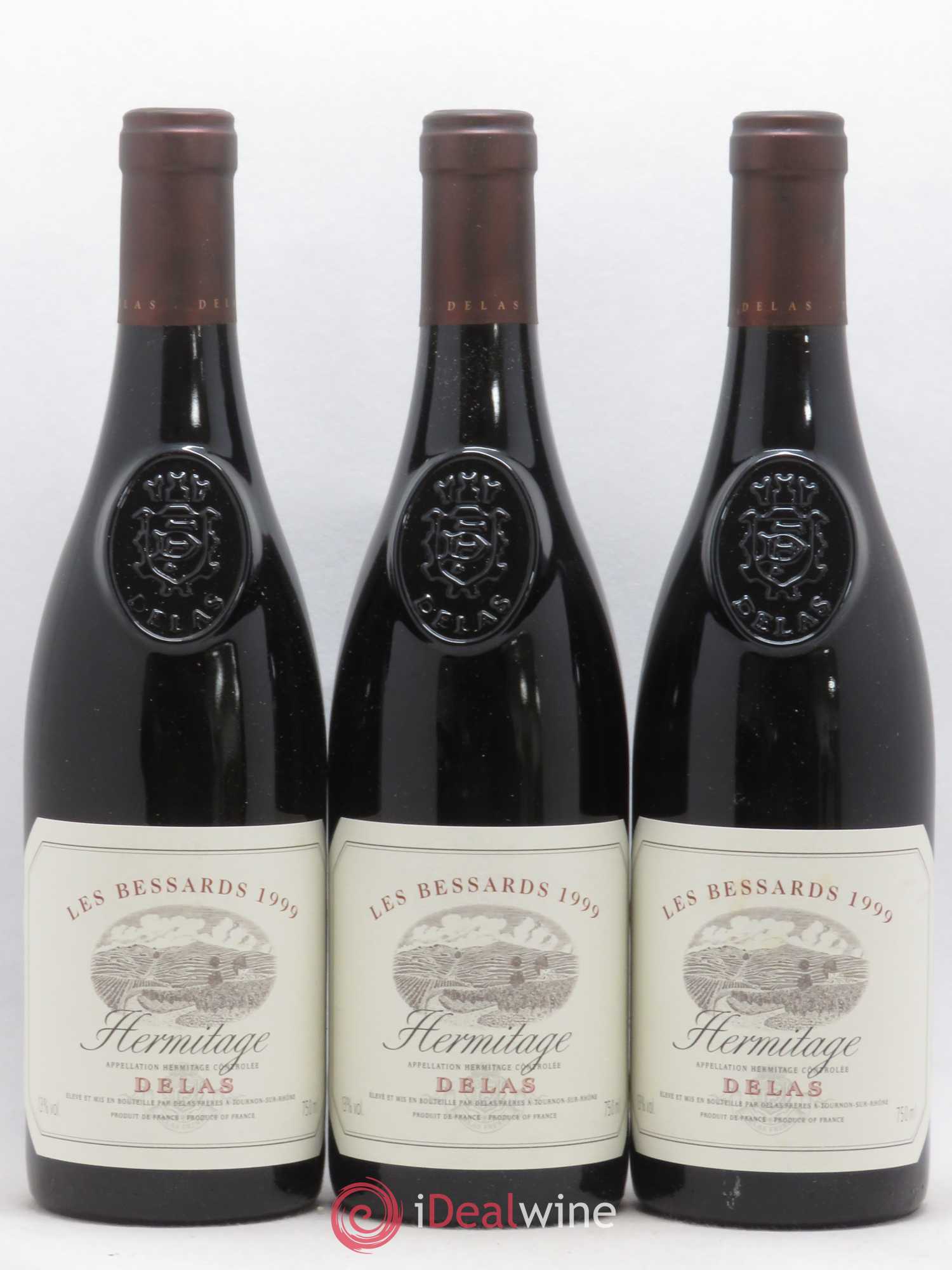 Hermitage Les Bessards Delas Frères 1999 - Lot de 3 bouteilles - 0
