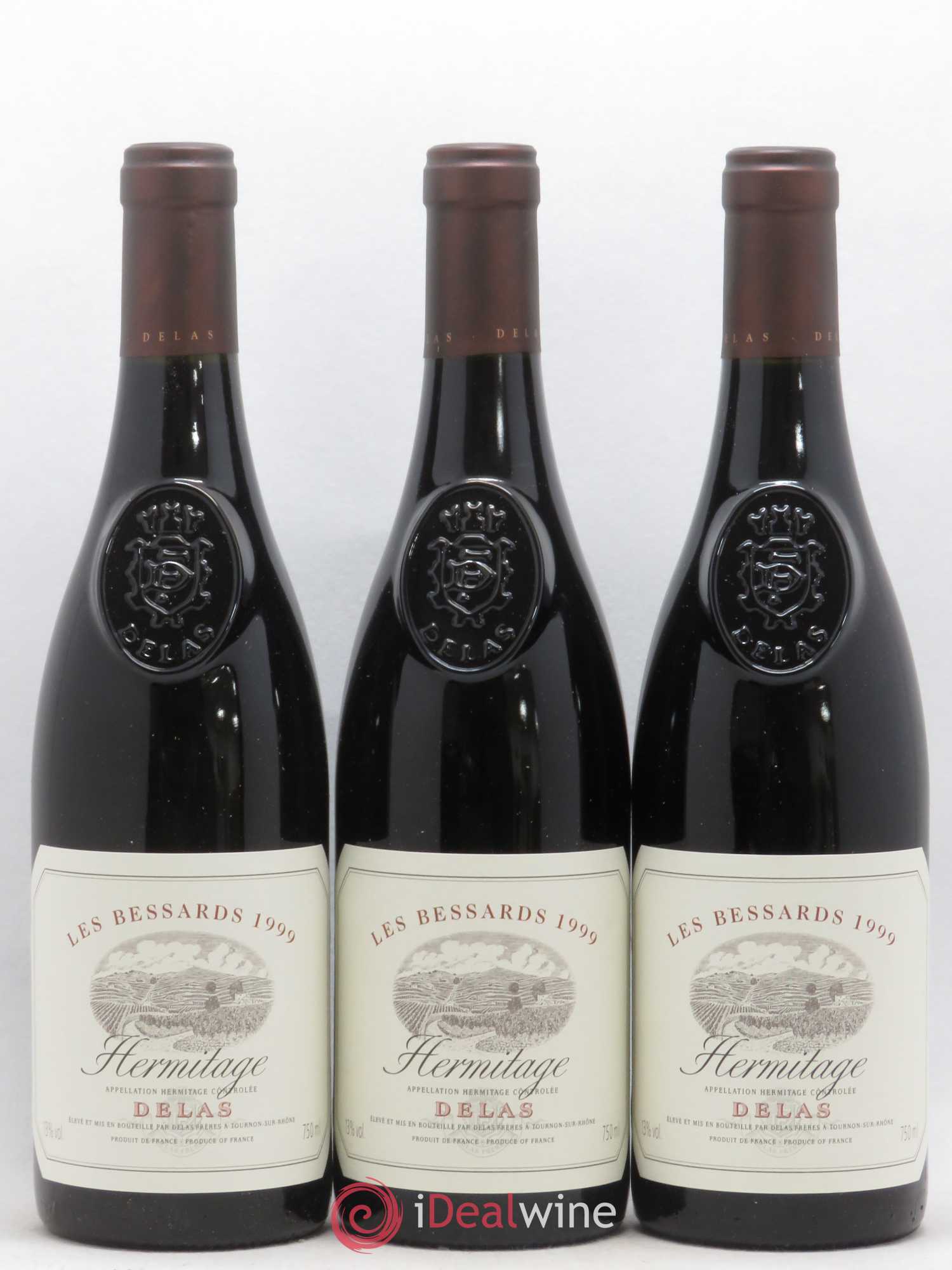 Hermitage Les Bessards Delas Frères 1999 - Lot de 3 bouteilles - 0