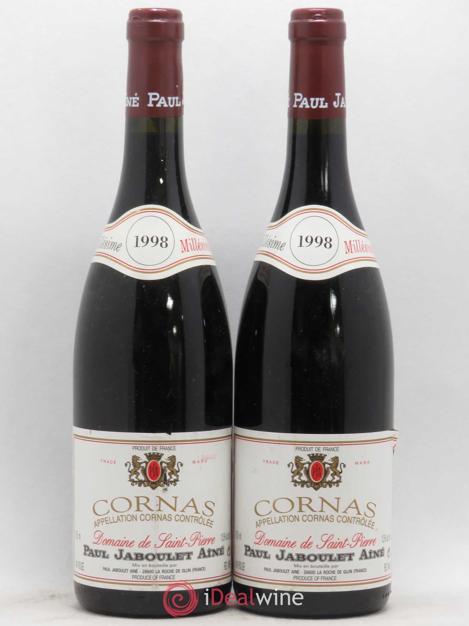 Cornas Domaine de Saint-Pierre Paul Jaboulet Ainé 1998 - Lot de 2 bouteilles - 0