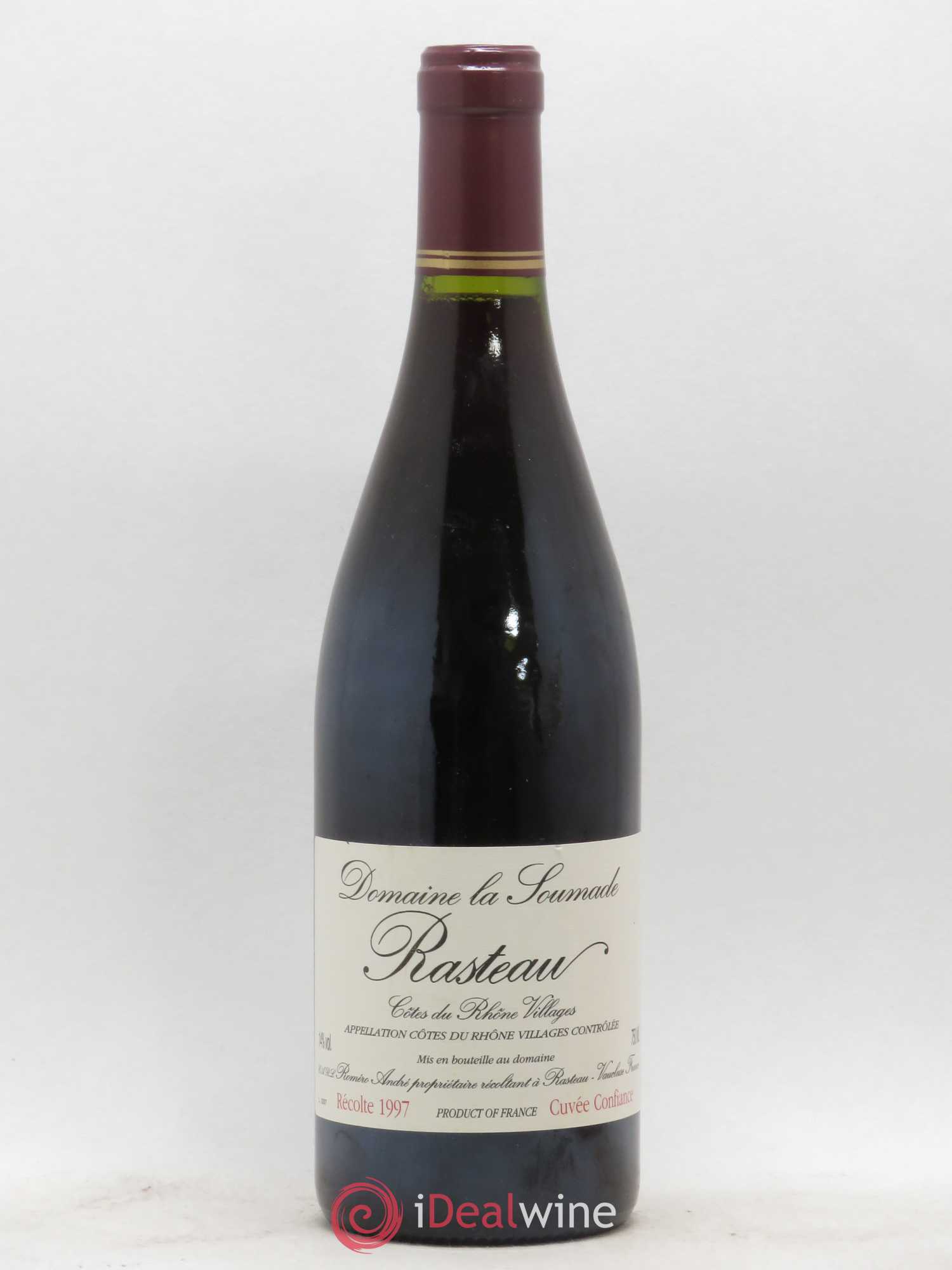 Rasteau Cuvée Confiance La Soumade (Domaine) 1997 - Lot de 1 bouteille - 0