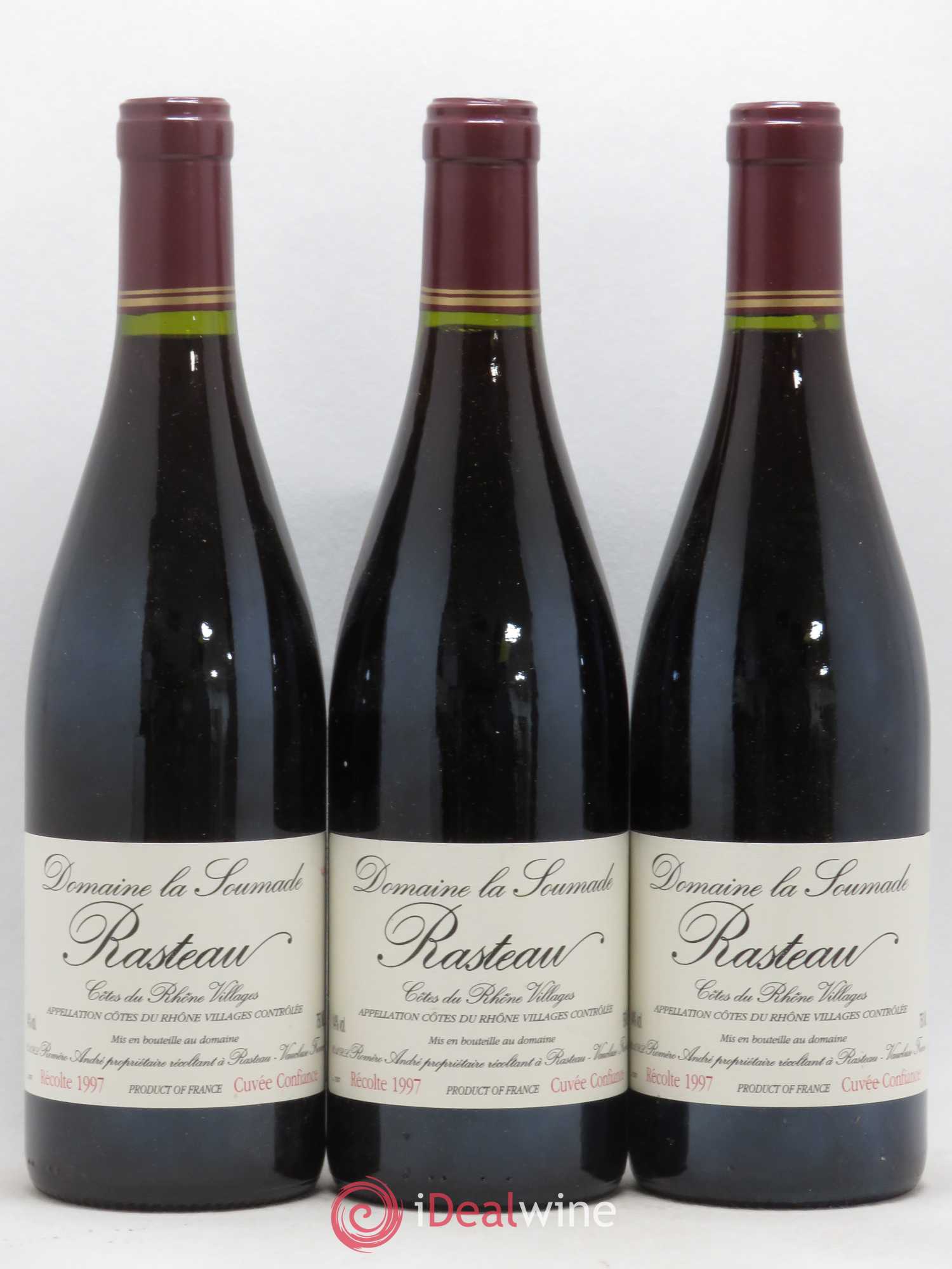 Rasteau Cuvée Confiance La Soumade (Domaine) 1997 - Lot de 3 bouteilles - 0