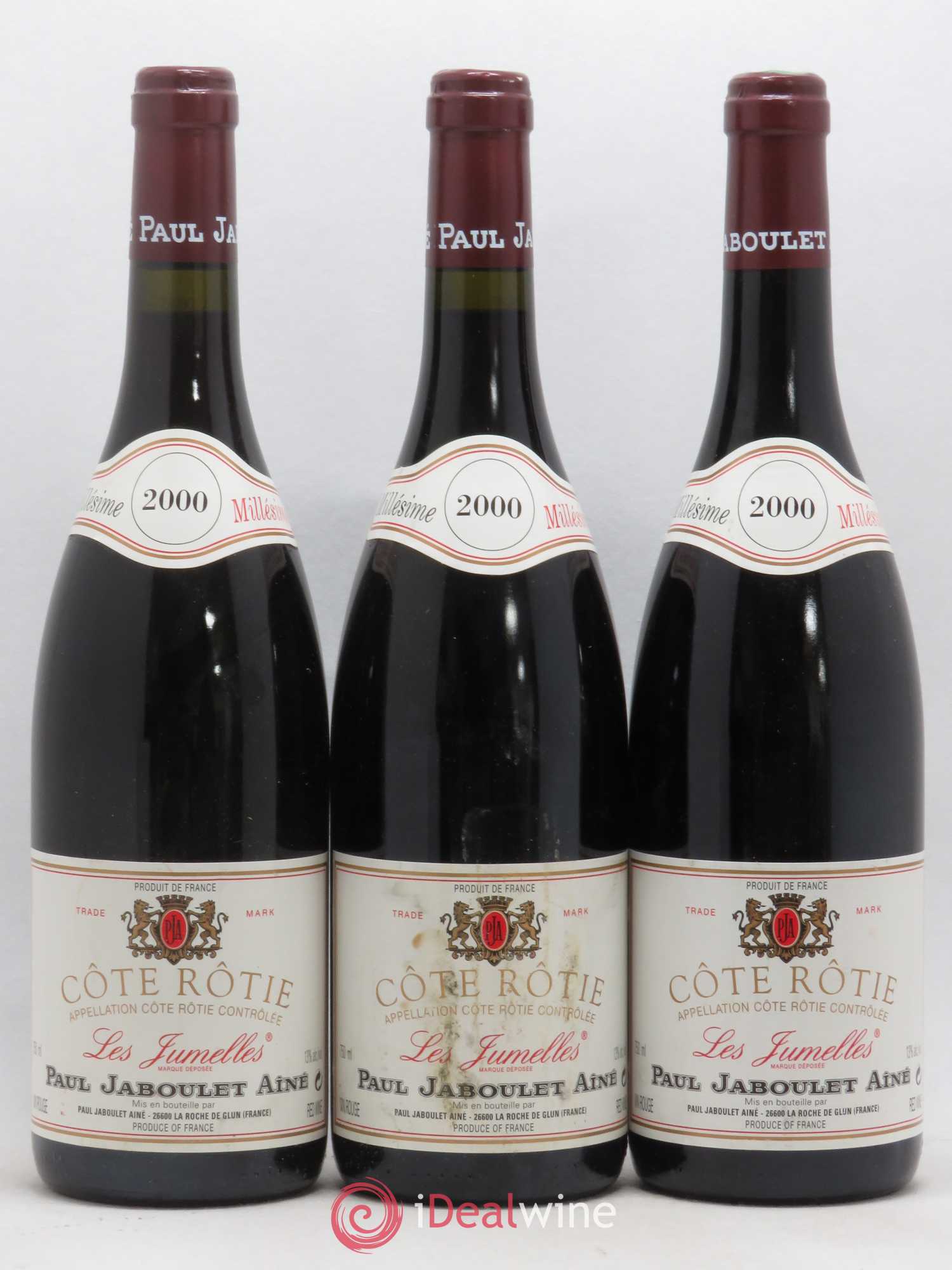 Côte-Rôtie Les Jumelles Paul Jaboulet Ainé 2000 - Lot de 3 bouteilles - 0