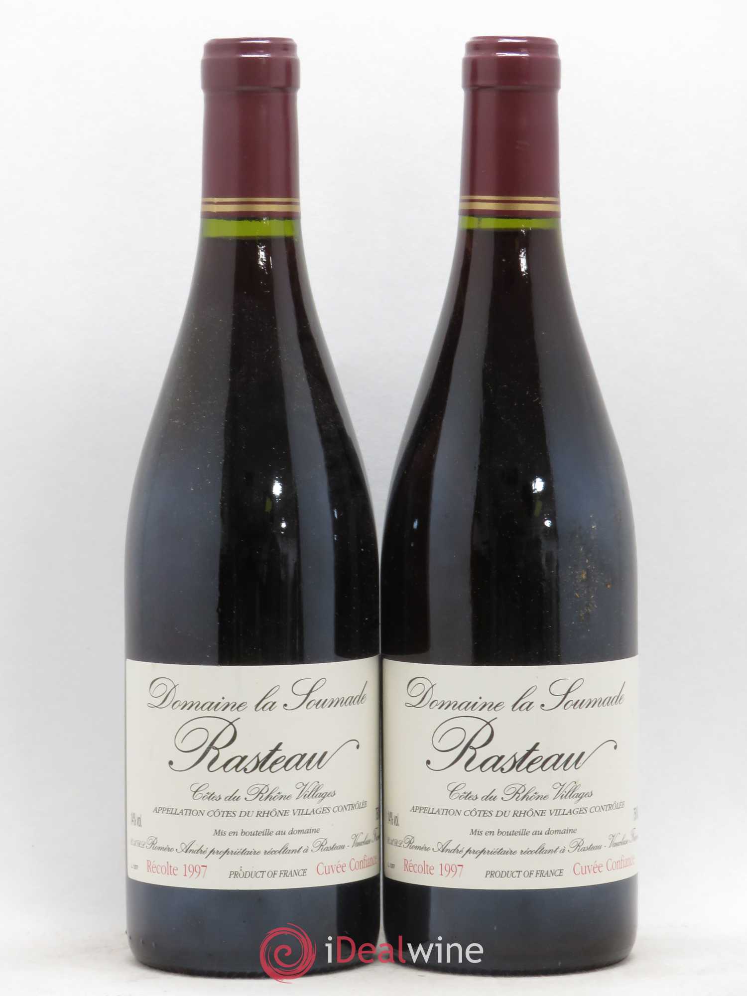 Rasteau Cuvée Confiance La Soumade (Domaine) 1997 - Lot de 2 bouteilles - 0