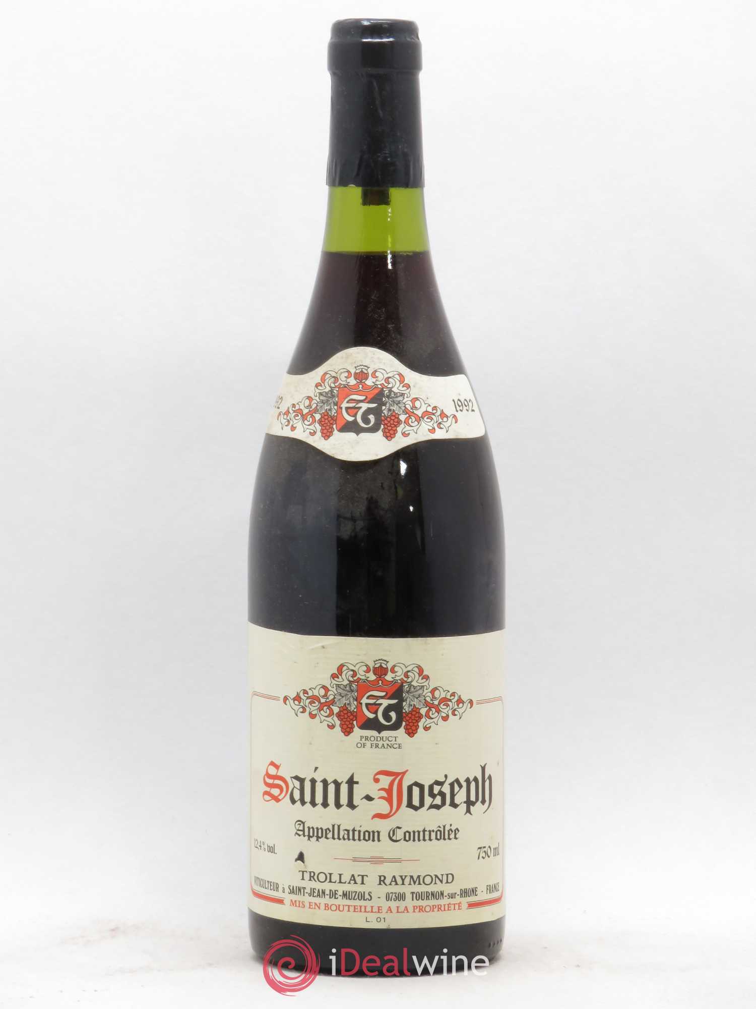 Saint-Joseph Raymond Trollat 1992 - Lot de 1 bouteille - 0