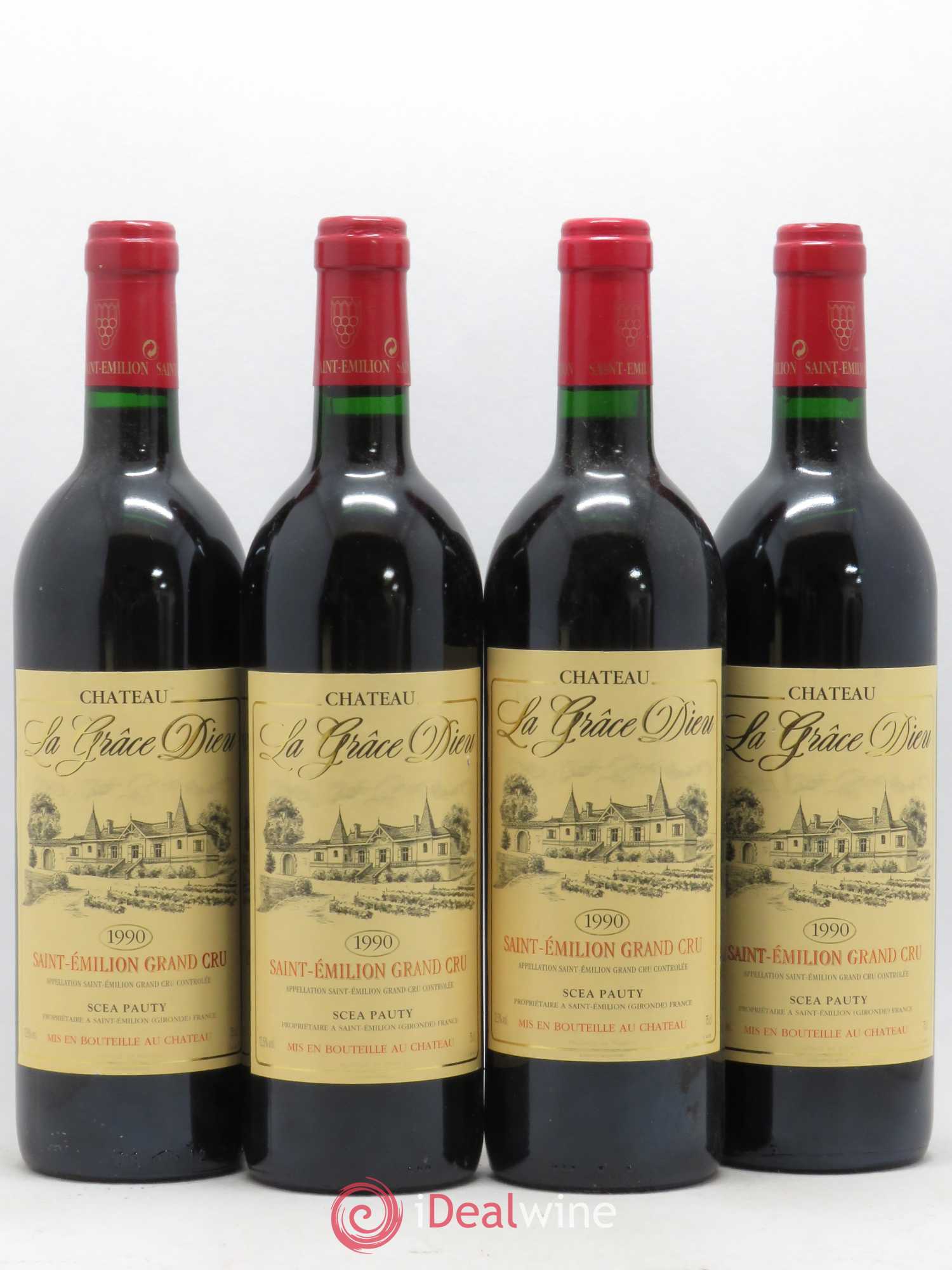Château la Grâce Dieu 1990 - Lot de 4 bouteilles - 0