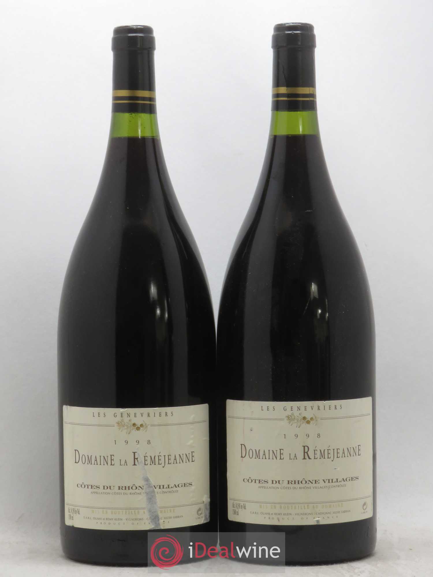 Côtes-du-Rhône Villages Les Genevriers Domaine De La Remejeanne 1998 - Posten von 2 Magnum - 0