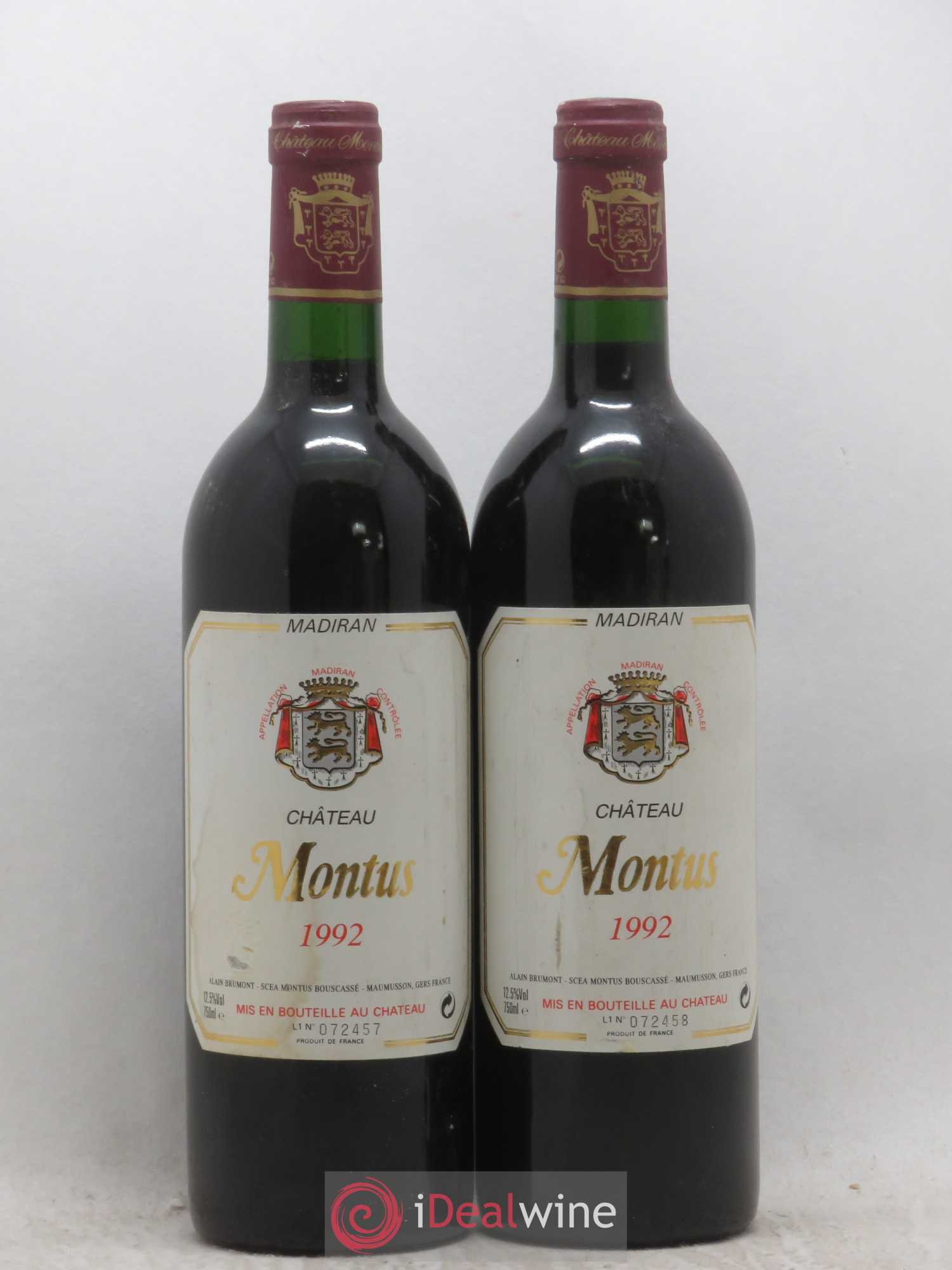 Madiran Château Montus Alain Brumont 1992 - Lot de 2 bouteilles - 0