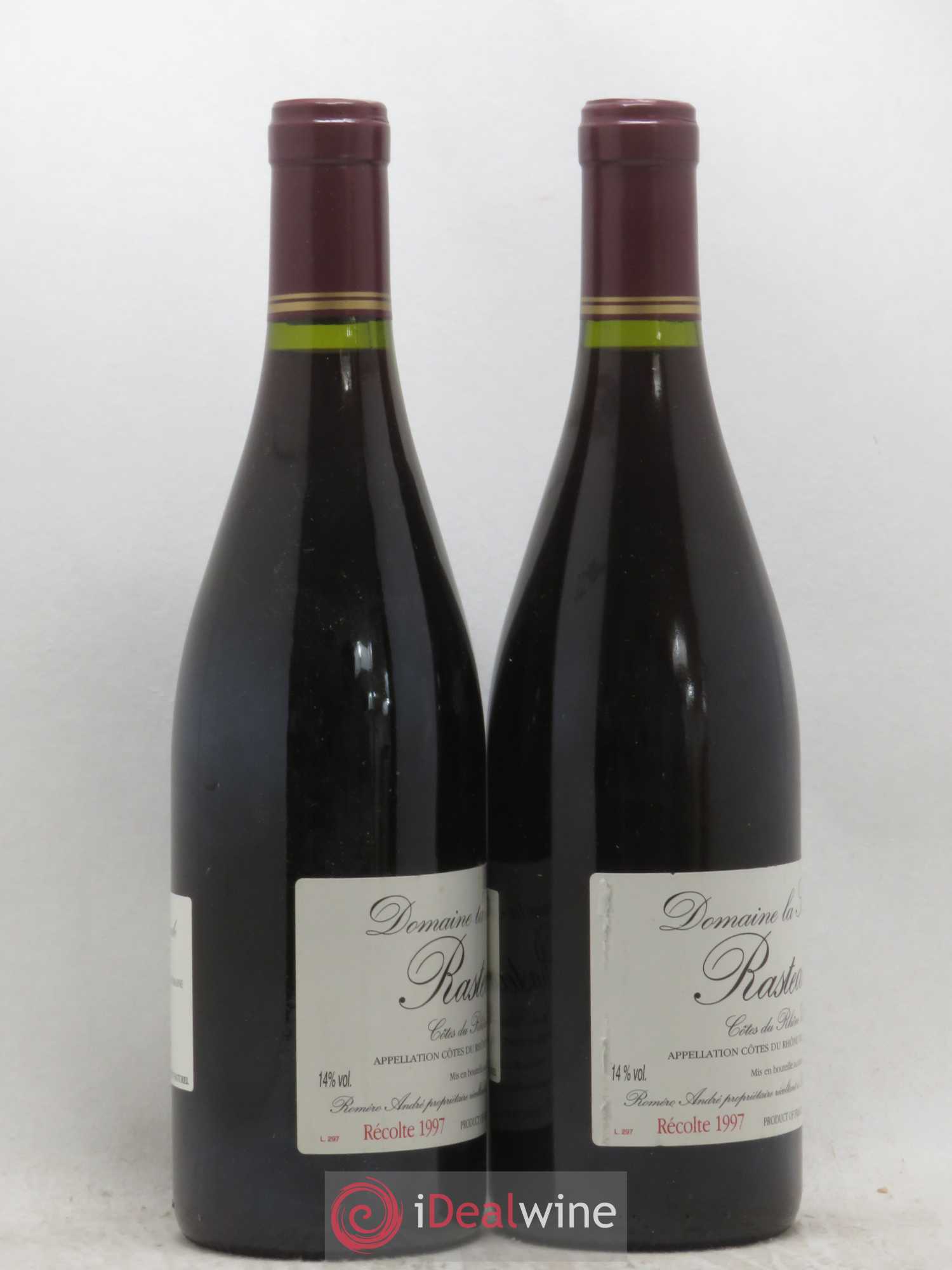 Rasteau Cuvée Prestige La Soumade (Domaine) Côtes du Rhône Villages 1997 - Lot de 2 bouteilles - 1