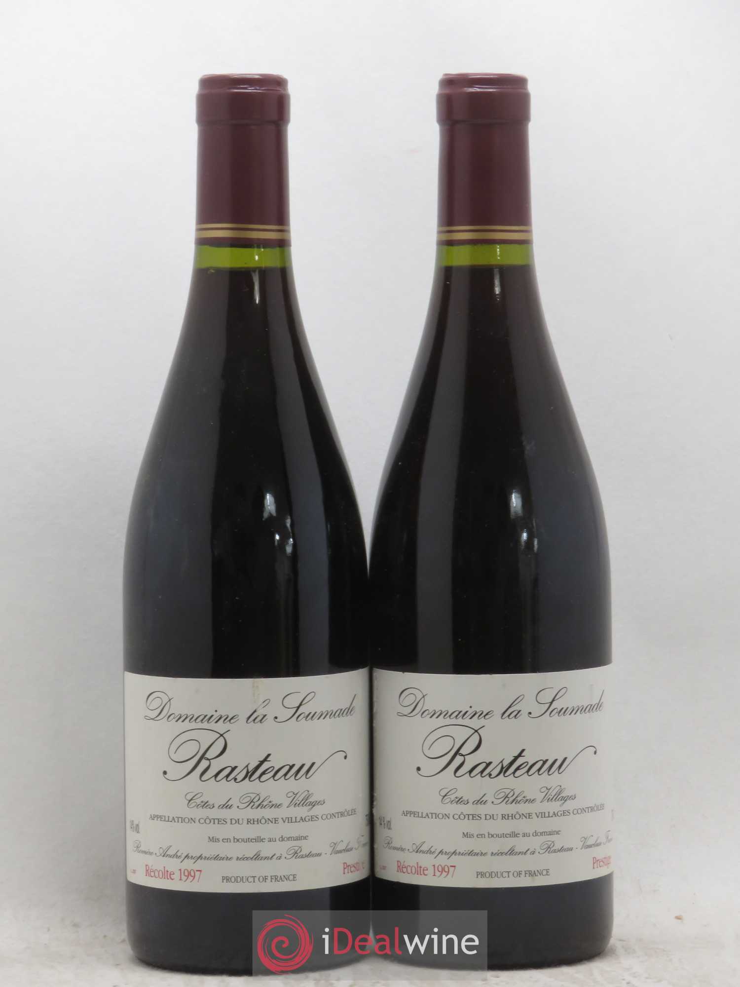 Rasteau Cuvée Prestige La Soumade (Domaine) Côtes du Rhône Villages 1997 - Lot de 2 bouteilles - 0