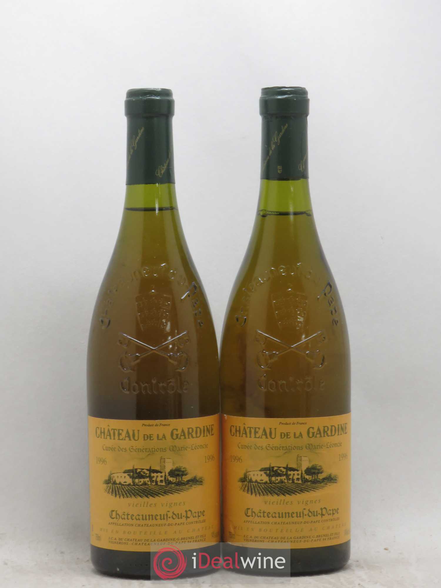 Châteauneuf-du-Pape La Gardine Cuvée des Générations Marie Léoncie Famille Brunel 1996 - Posten von 2 Flaschen - 0