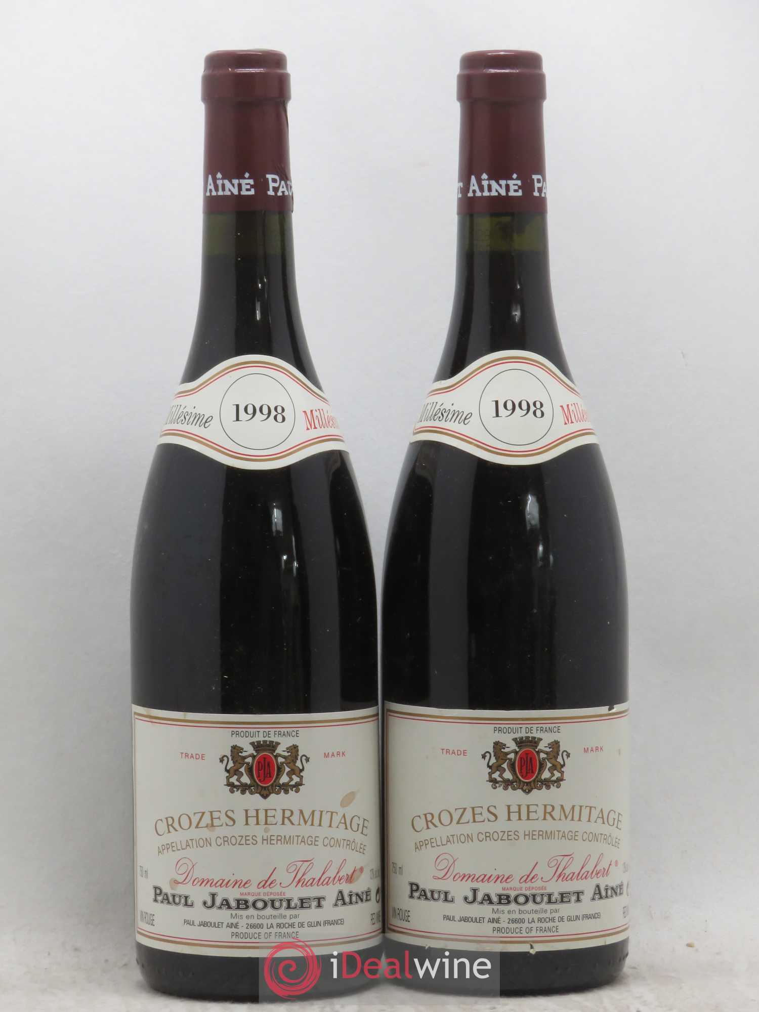 Crozes-Hermitage Domaine de Thalabert Paul Jaboulet Ainé 1998 - Lot de 2 bouteilles - 0