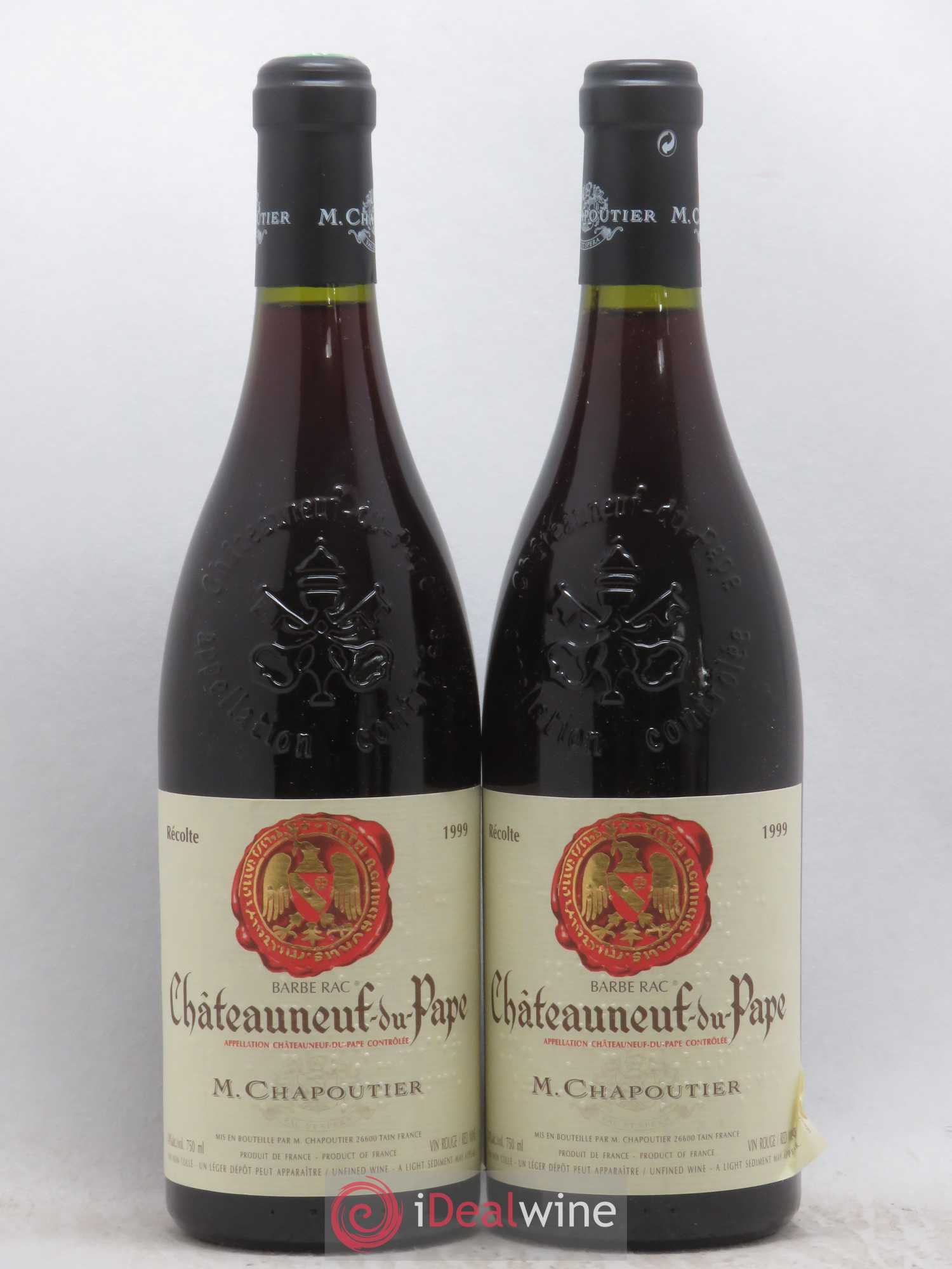 Châteauneuf-du-Pape Barbe Rac Chapoutier 1999 - Lot de 2 bouteilles - 0