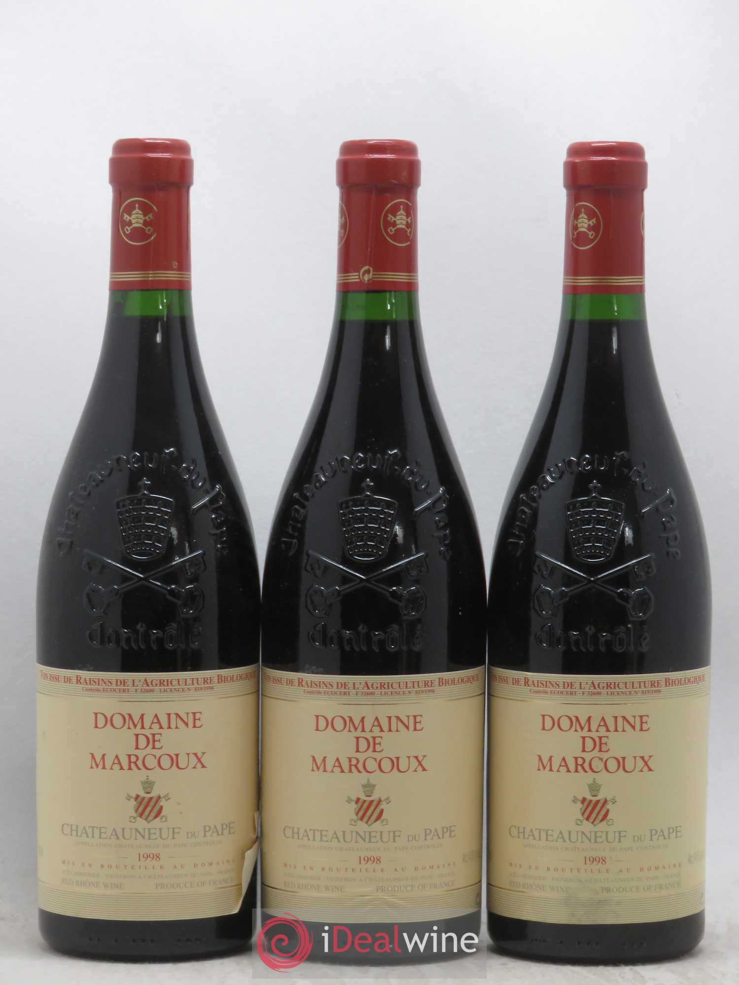 Châteauneuf-du-Pape Marcoux (Domaine de) 1998 - Lot de 3 bouteilles - 0