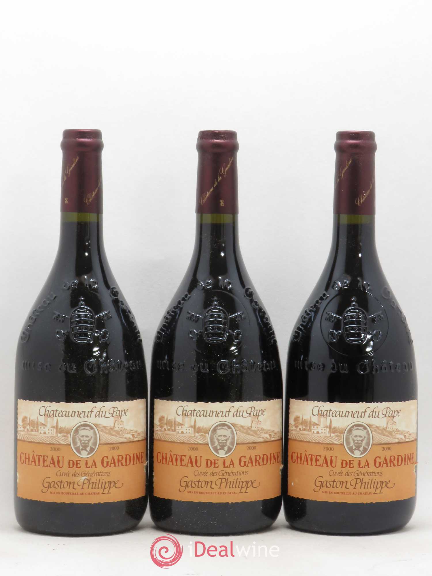 Châteauneuf-du-Pape Château de La Gardine Cuvée des Générations Gaston Philippe Famille Brunel 2000 - Lot de 6 bouteilles - 2